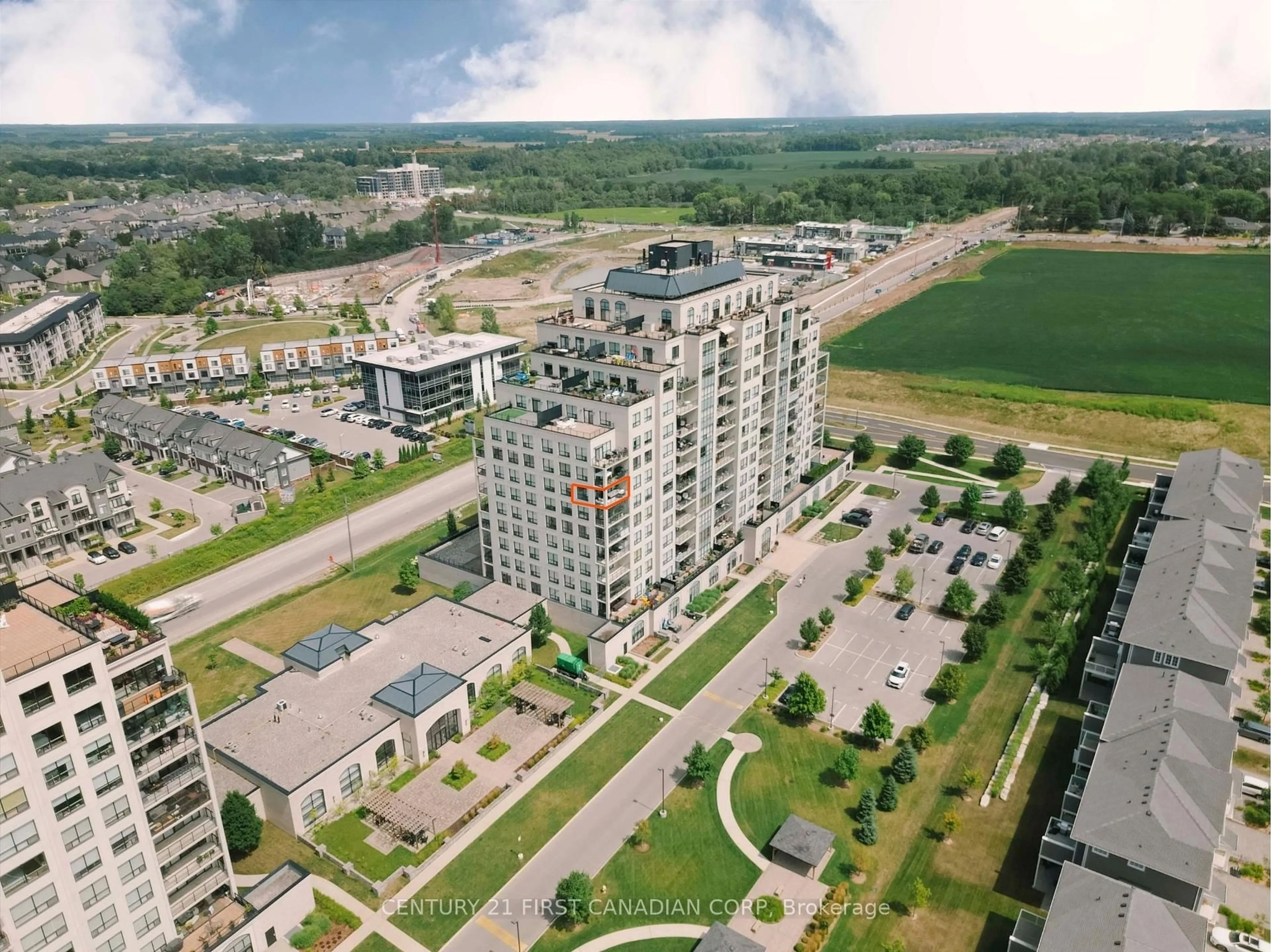 A pic from outside/outdoor area/front of a property/back of a property/a pic from drone, building for 240 Villagewalk Blvd #810, London North Ontario N6G 0P6