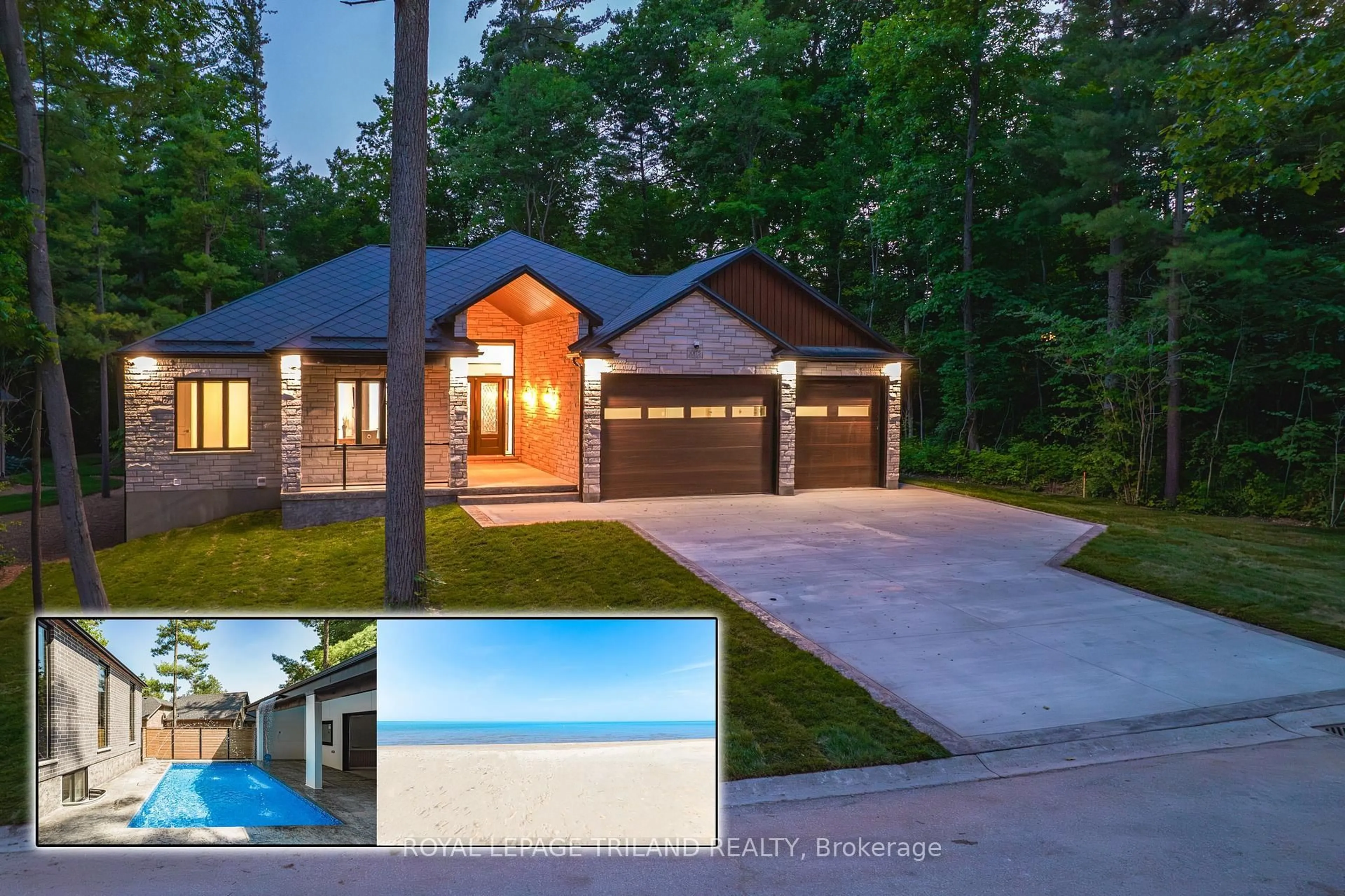 Home with brick exterior material, water/lake/river/ocean view for 10175 MERRYWOOD Dr, Lambton Shores Ontario N0M 1T0