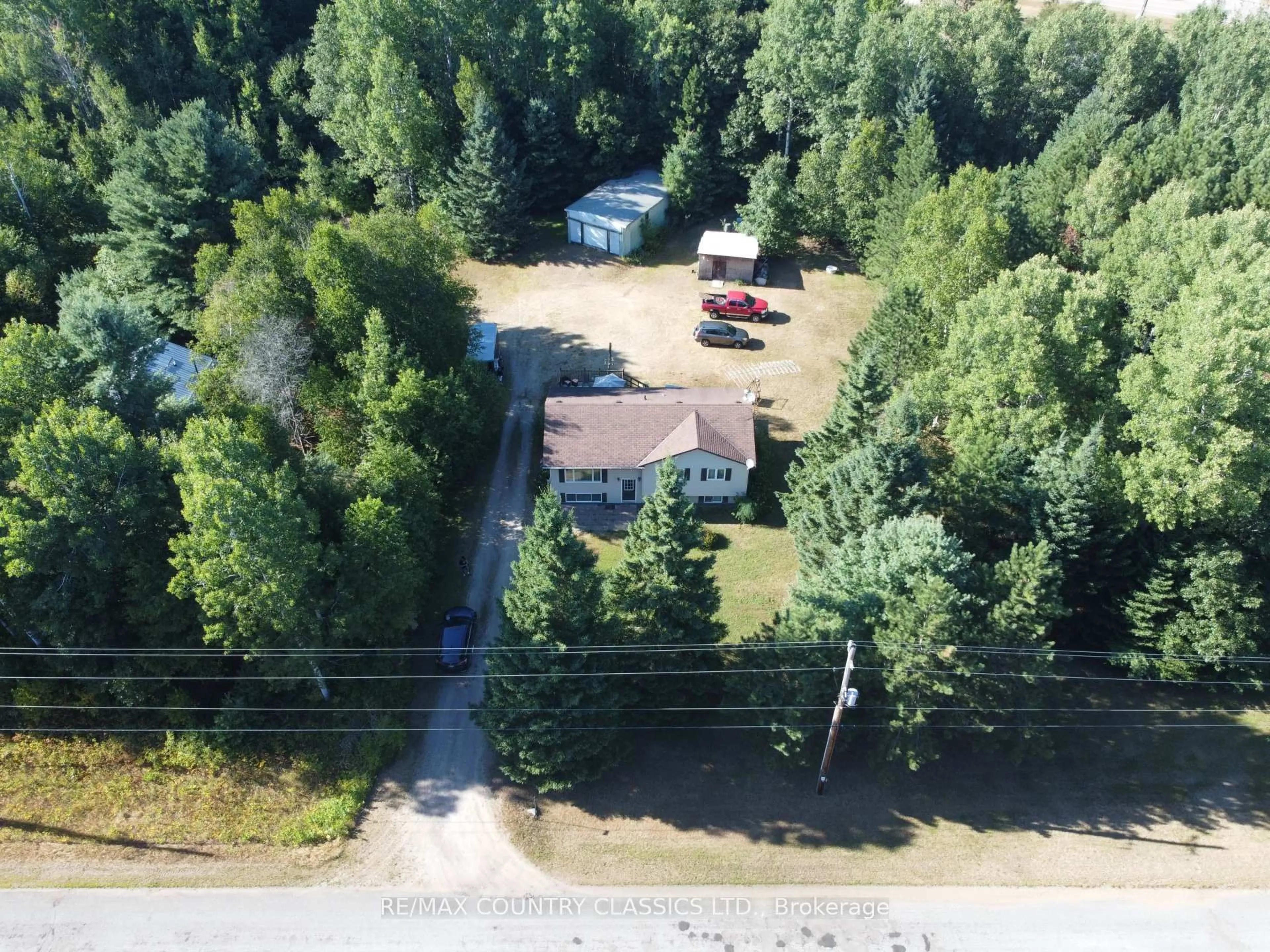 A pic from outside/outdoor area/front of a property/back of a property/a pic from drone, forest/trees view for 1632 Division Rd, Killaloe Ontario K0J 2A0