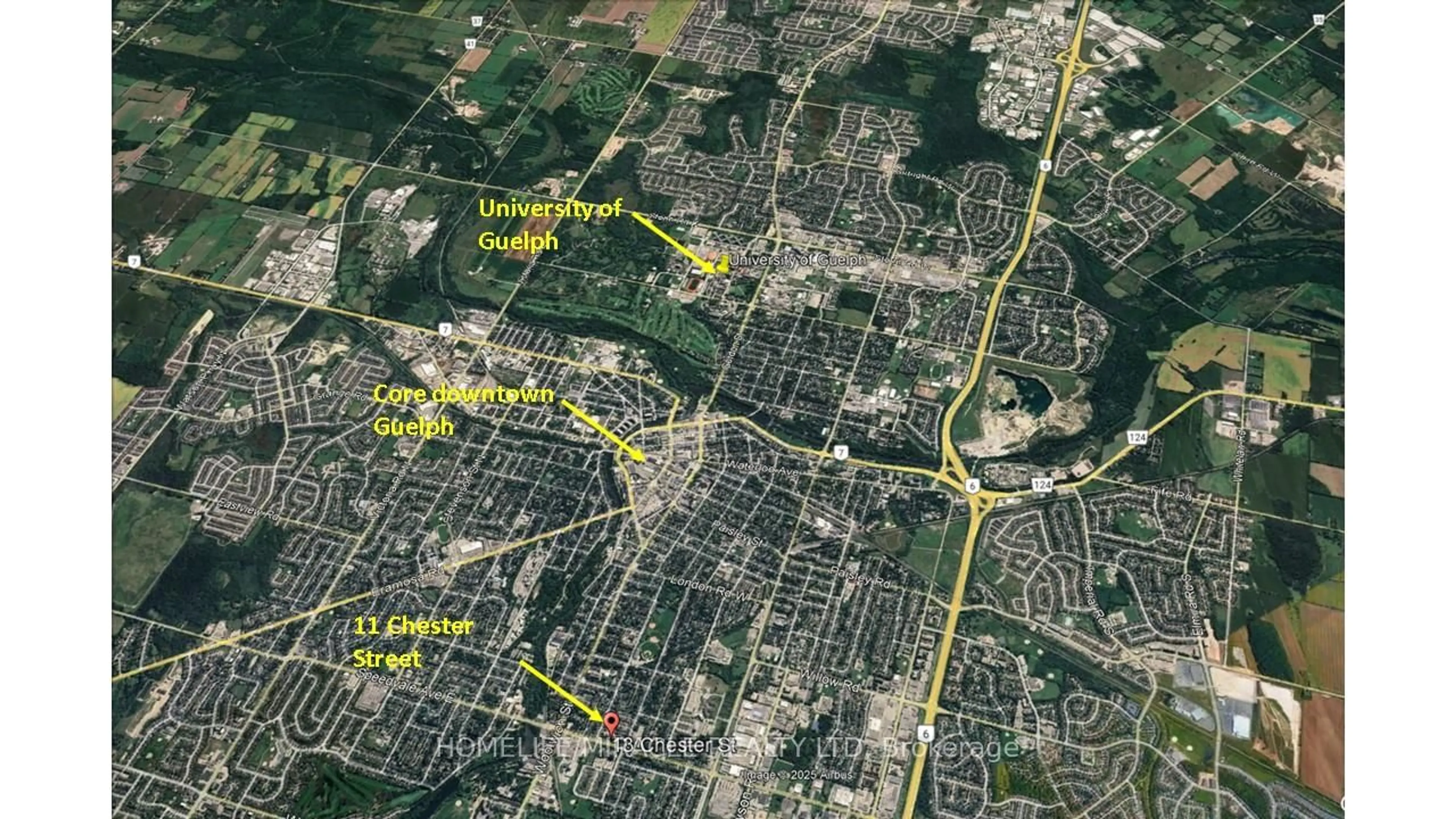 Picture of a map for 11 Chester St, Guelph Ontario N1H 1K7