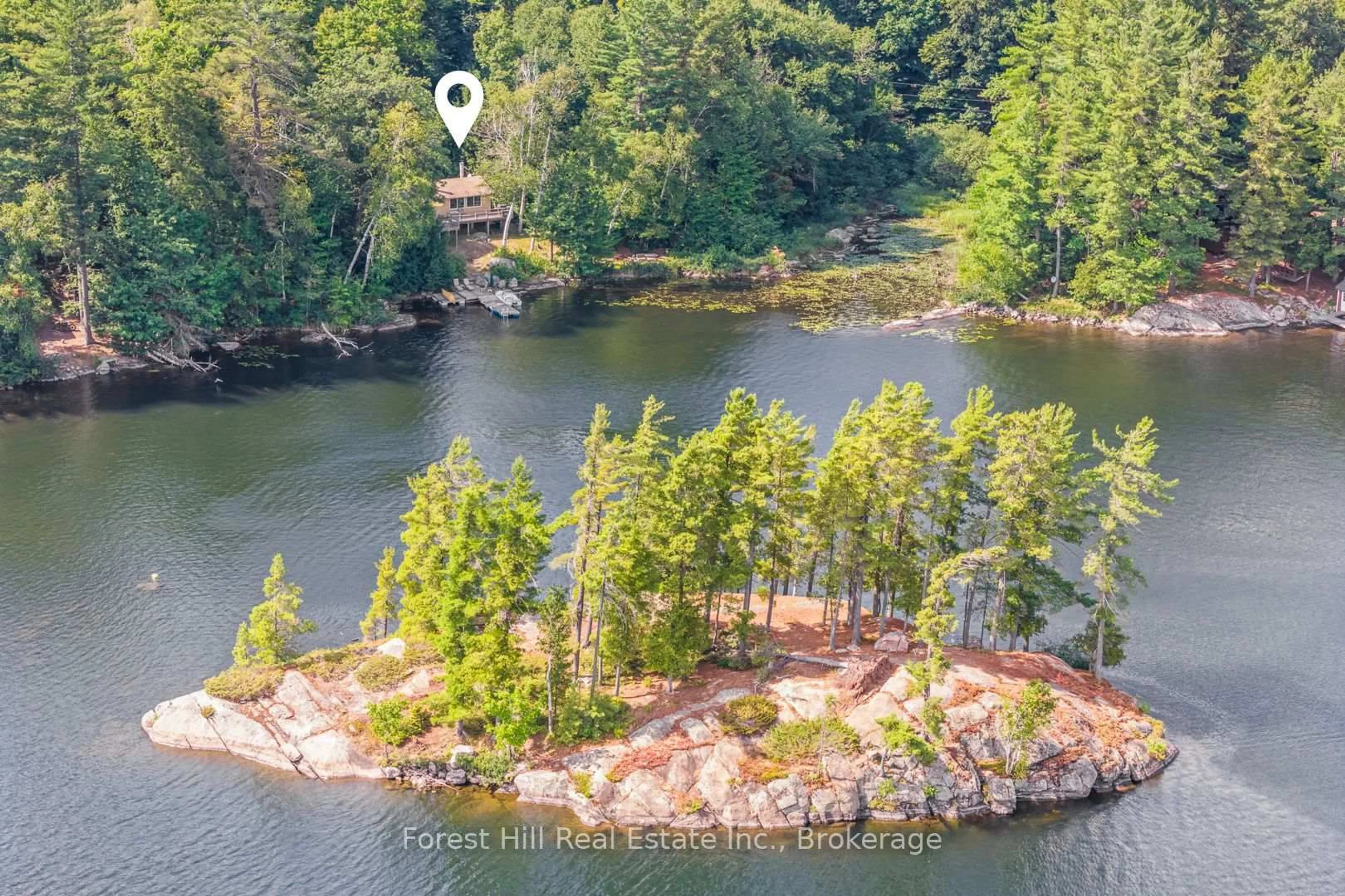 A pic from outside/outdoor area/front of a property/back of a property/a pic from drone, water/lake/river/ocean view for 1277 Causeway Dr, Algonquin Highlands Ontario P0A 1E0
