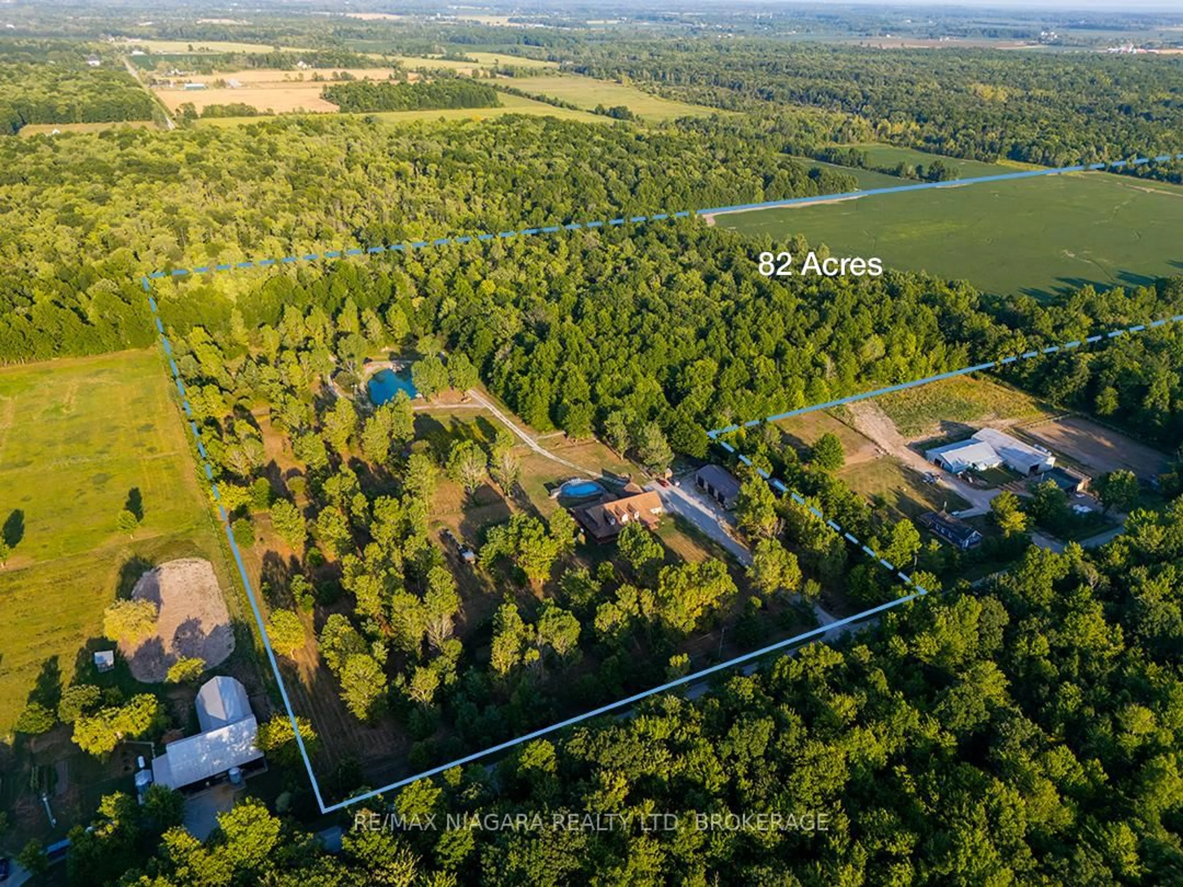 A pic from outside/outdoor area/front of a property/back of a property/a pic from drone, forest/trees view for 3481 Troup Rd, Port Colborne Ontario L3K 5V5