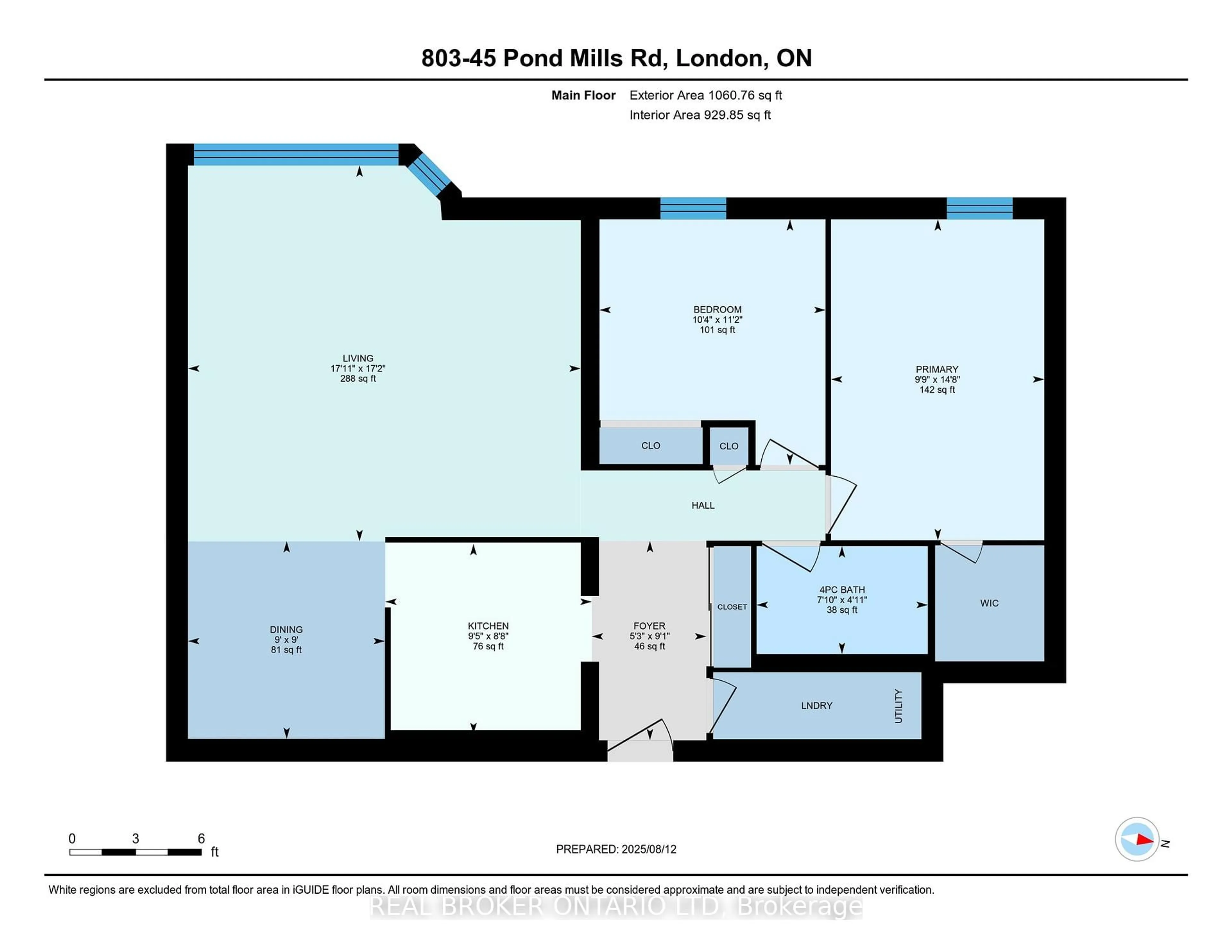 Floor plan for 45 Pond Mills Rd #803, London South Ontario N5Z 4W5