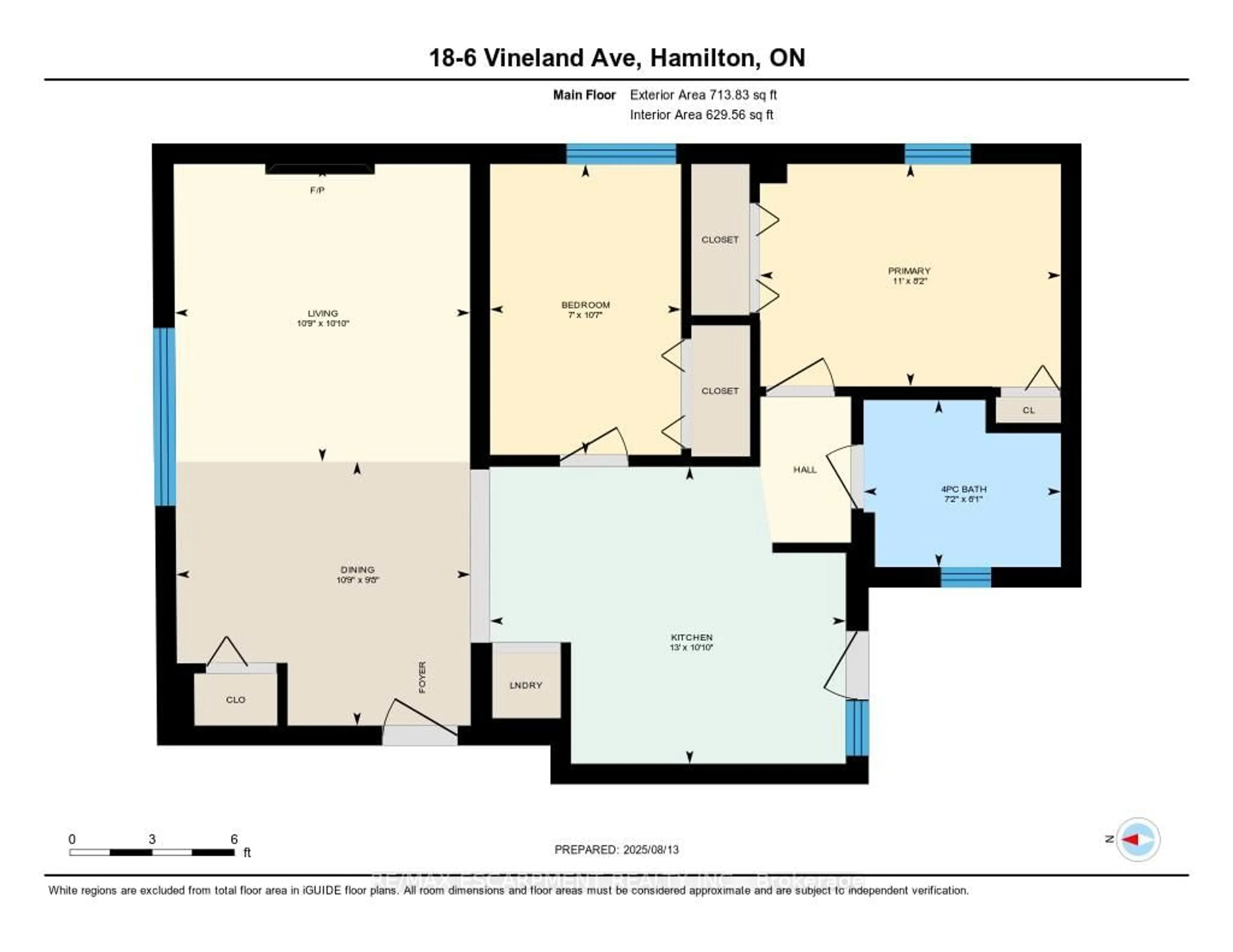 Floor plan for 6 Vineland Ave #18, Hamilton Ontario L8M 1R4