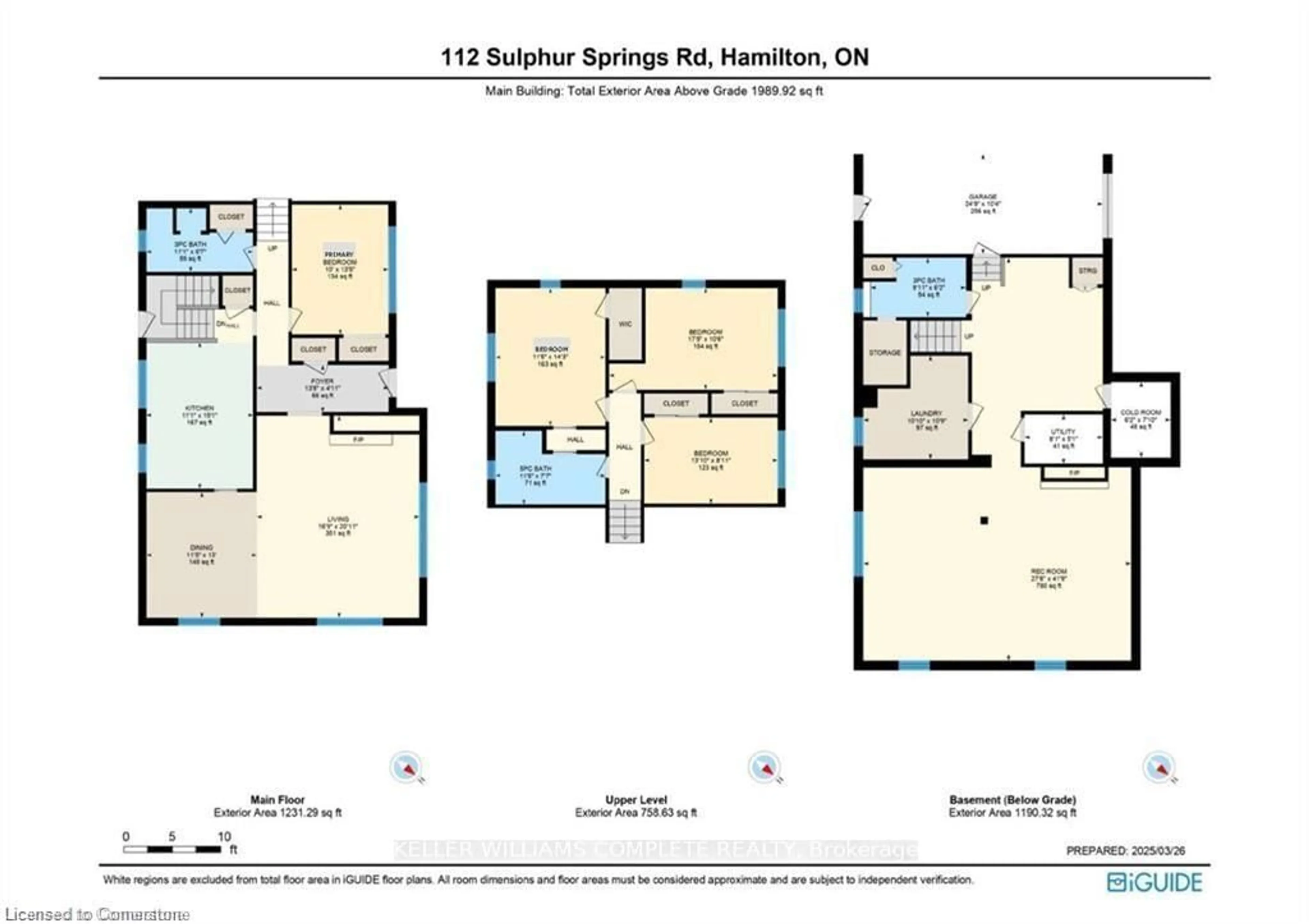 Floor plan for 112 Sulphur Springs Rd, Hamilton Ontario L9G 1M1