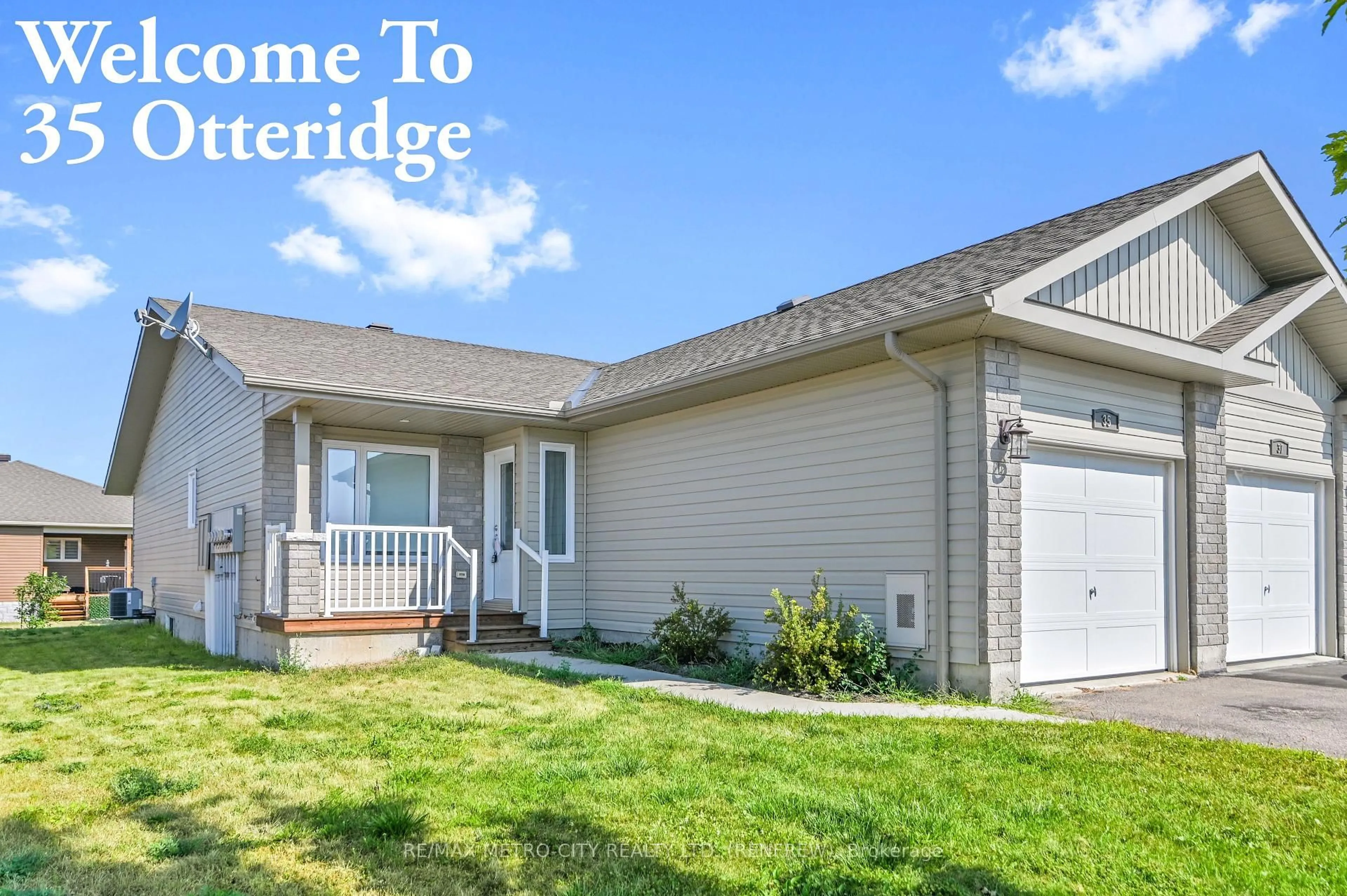 Home with vinyl exterior material, street for 35 Otteridge Dr, Renfrew Ontario K7V 0A1