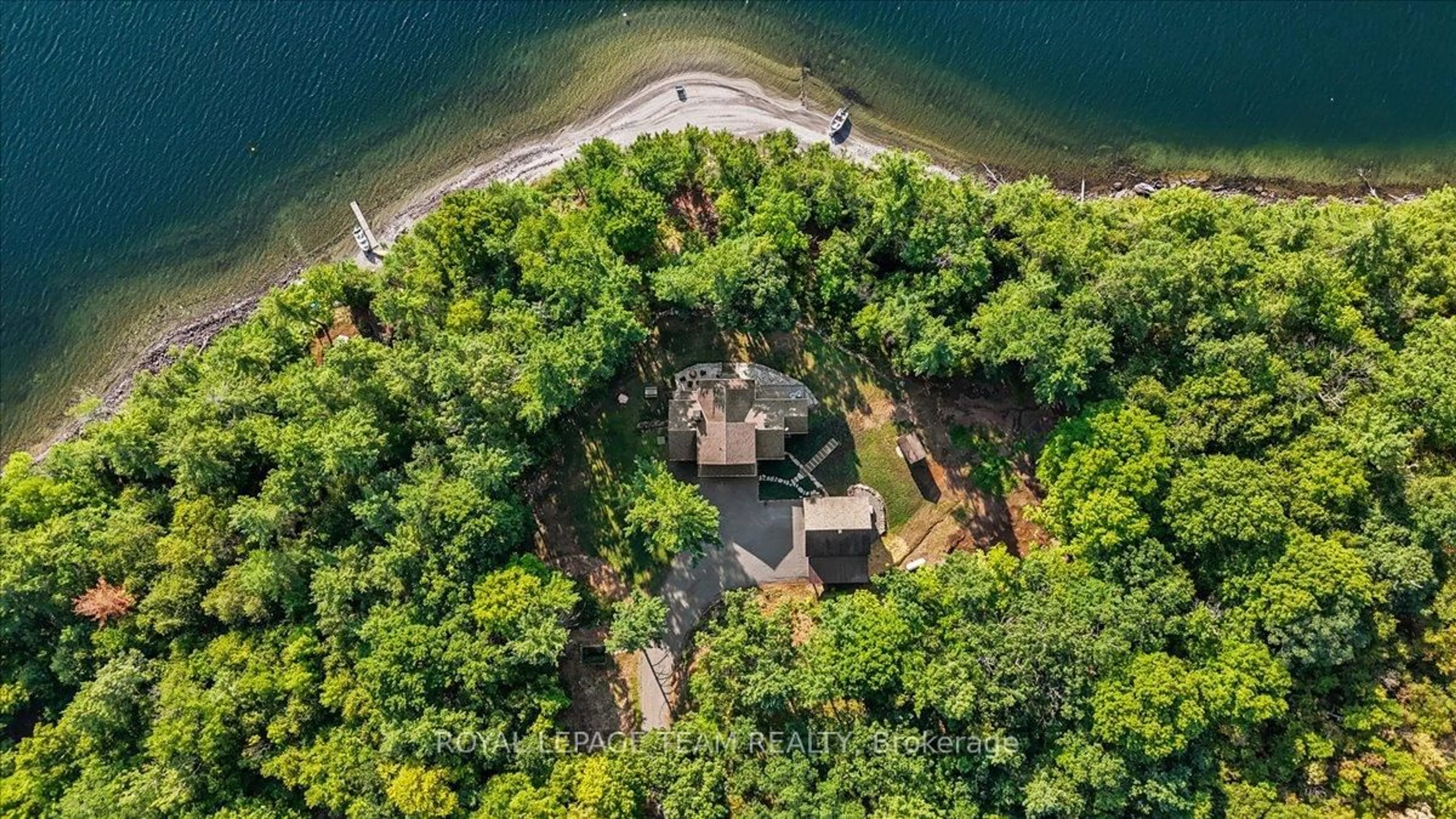 A pic from outside/outdoor area/front of a property/back of a property/a pic from drone, water/lake/river/ocean view for 884 Anderson Rd, Tichborne Ontario K0H 2V0
