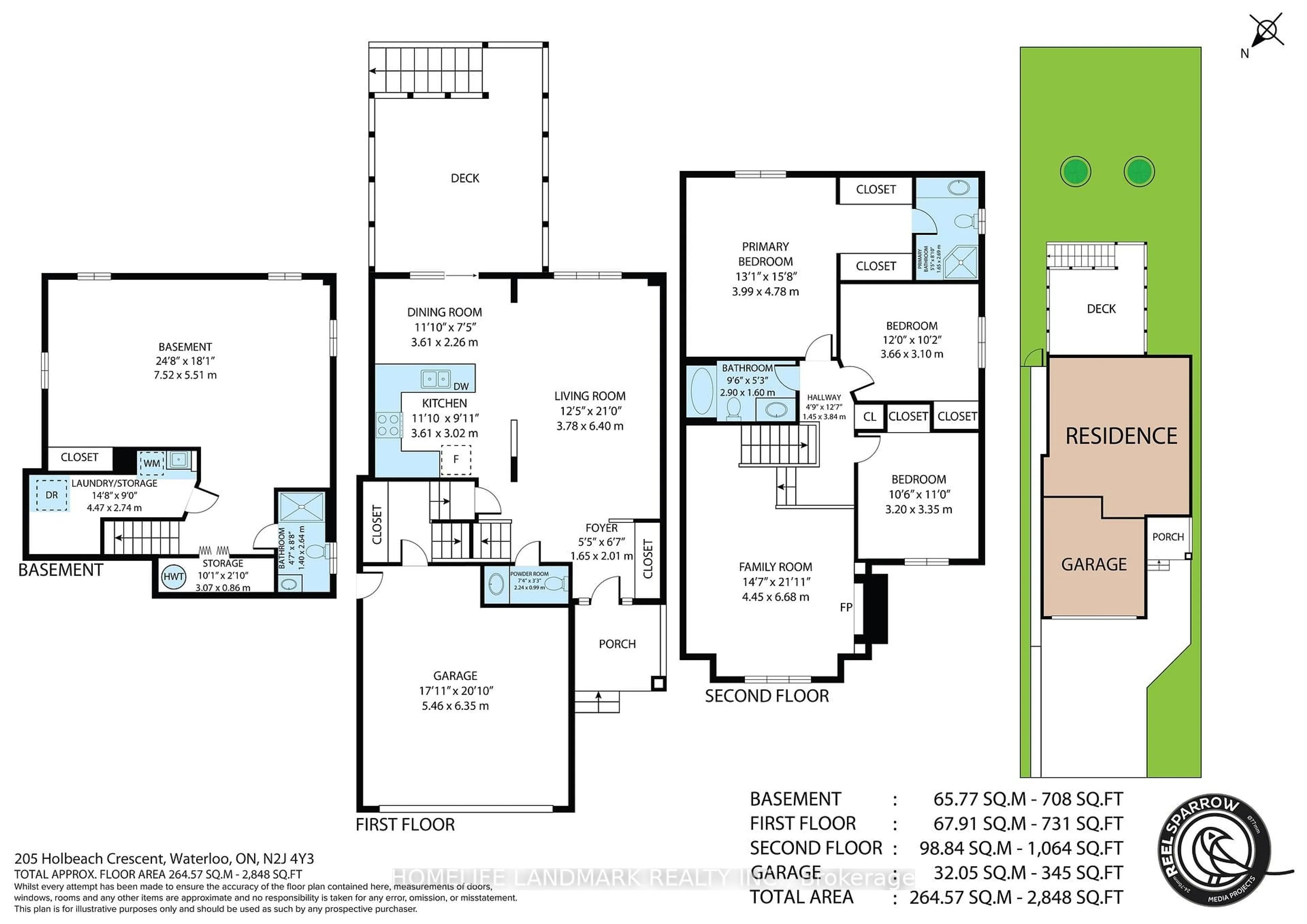 Floor plan for 205 Holbeach Cres, Waterloo Ontario N2J 4Y3