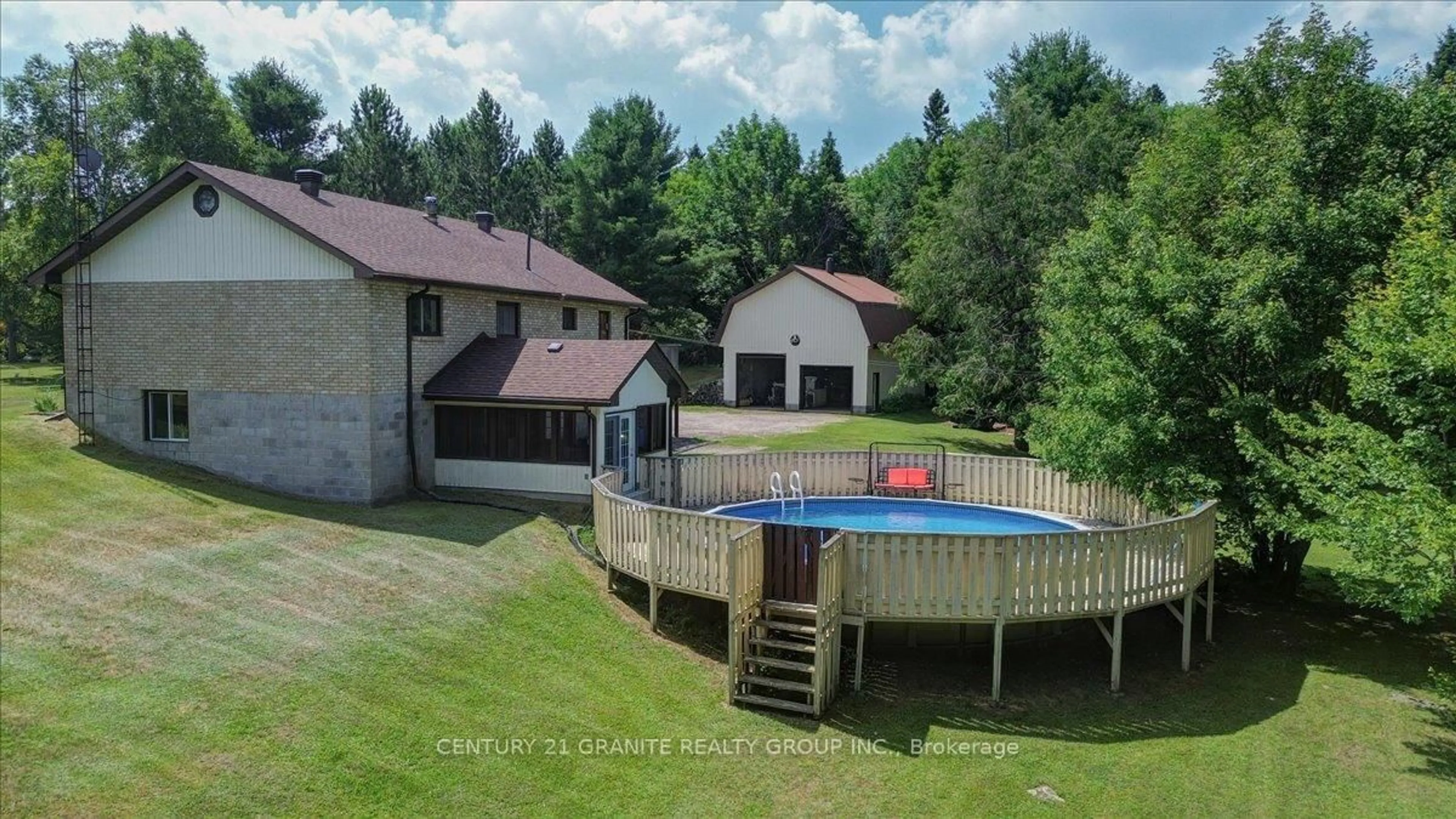 A pic from outside/outdoor area/front of a property/back of a property/a pic from drone, water/lake/river/ocean view for 34003 Hwy 28 Highway, Bancroft Ontario K0L 1C0