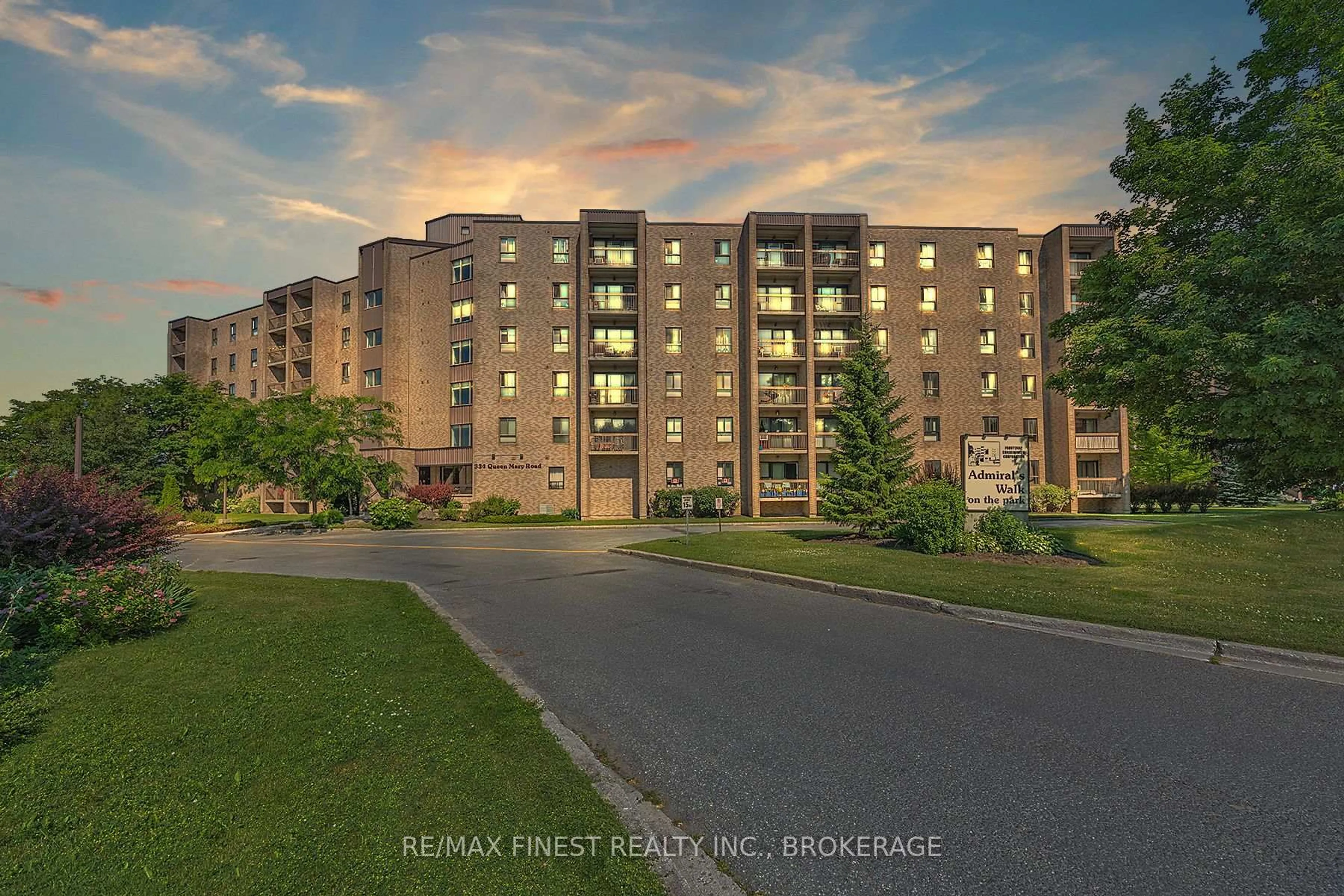 A pic from outside/outdoor area/front of a property/back of a property/a pic from drone, unknown for 334 Queen Mary Rd #102, Kingston Ontario K7M 7E7