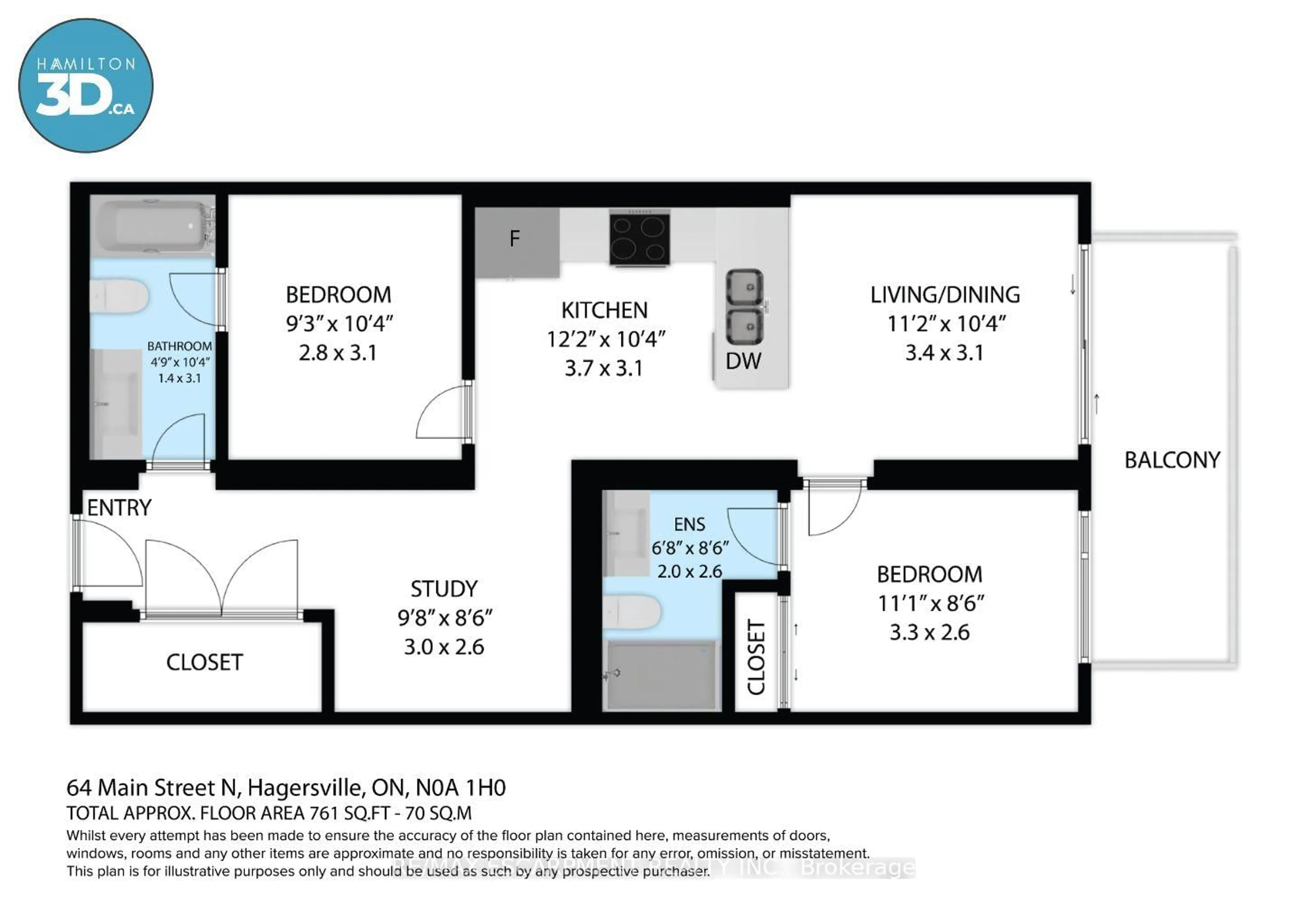 Floor plan for 64 MAIN St #303, Haldimand Ontario N0A 1H0