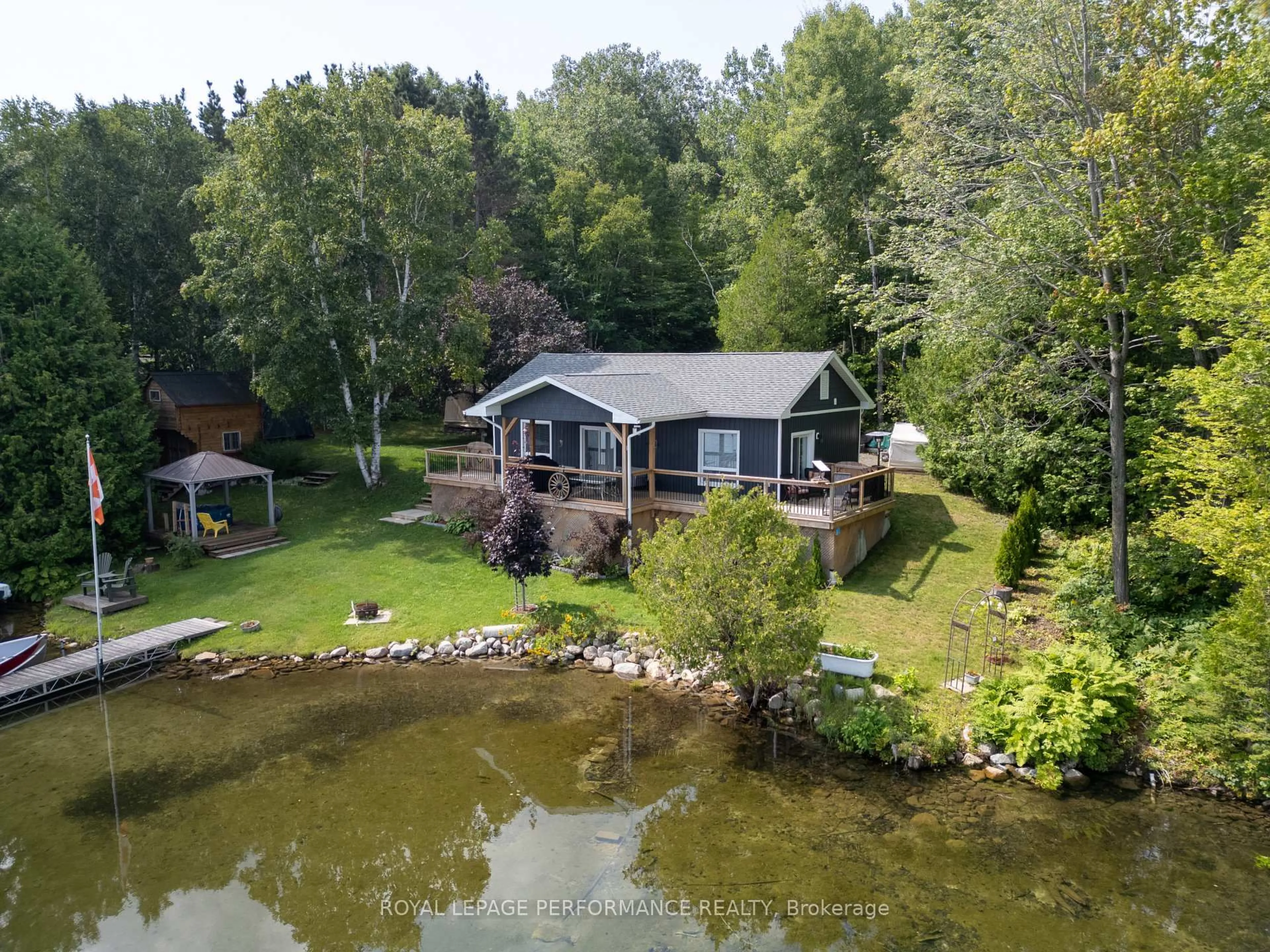 A pic from outside/outdoor area/front of a property/back of a property/a pic from drone, water/lake/river/ocean view for 150 Rocky Rd, Blind River Ontario P0R 1B0