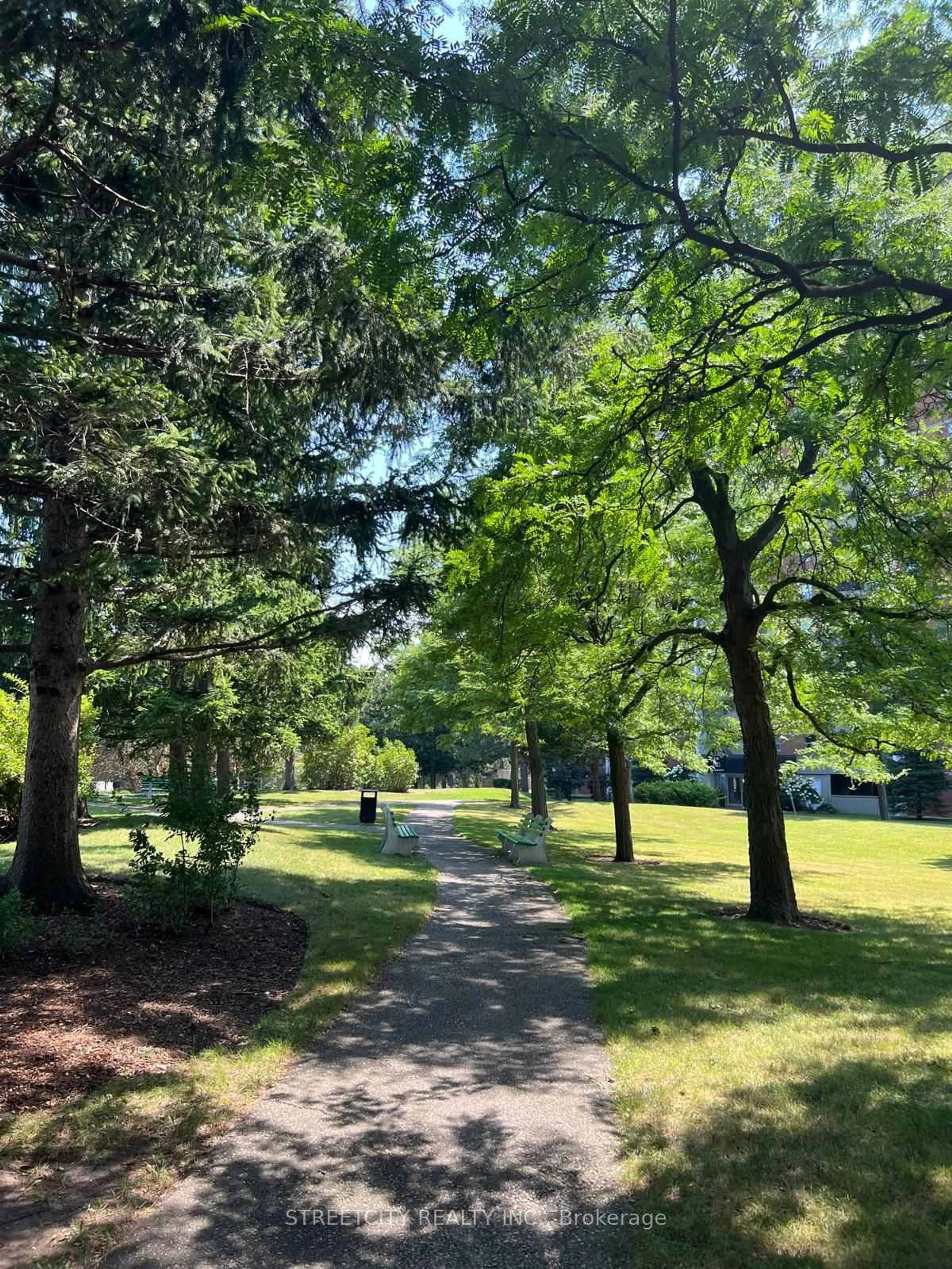 A pic from outside/outdoor area/front of a property/back of a property/a pic from drone, forest/trees view for 1103 Jalna Blvd #203, London South Ontario N6E 2W8