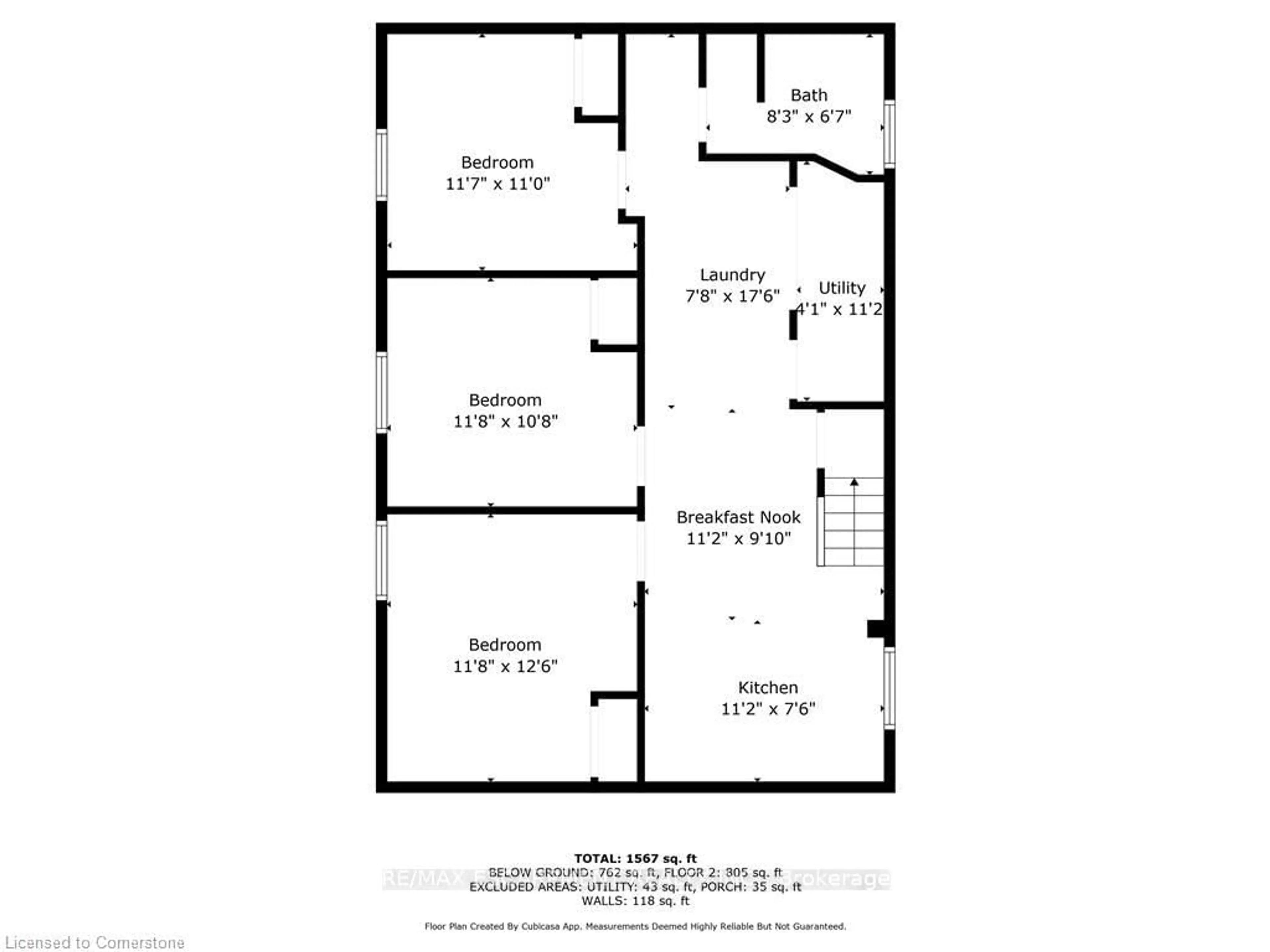Floor plan for 111 Leland St, Hamilton Ontario L8S 3A3