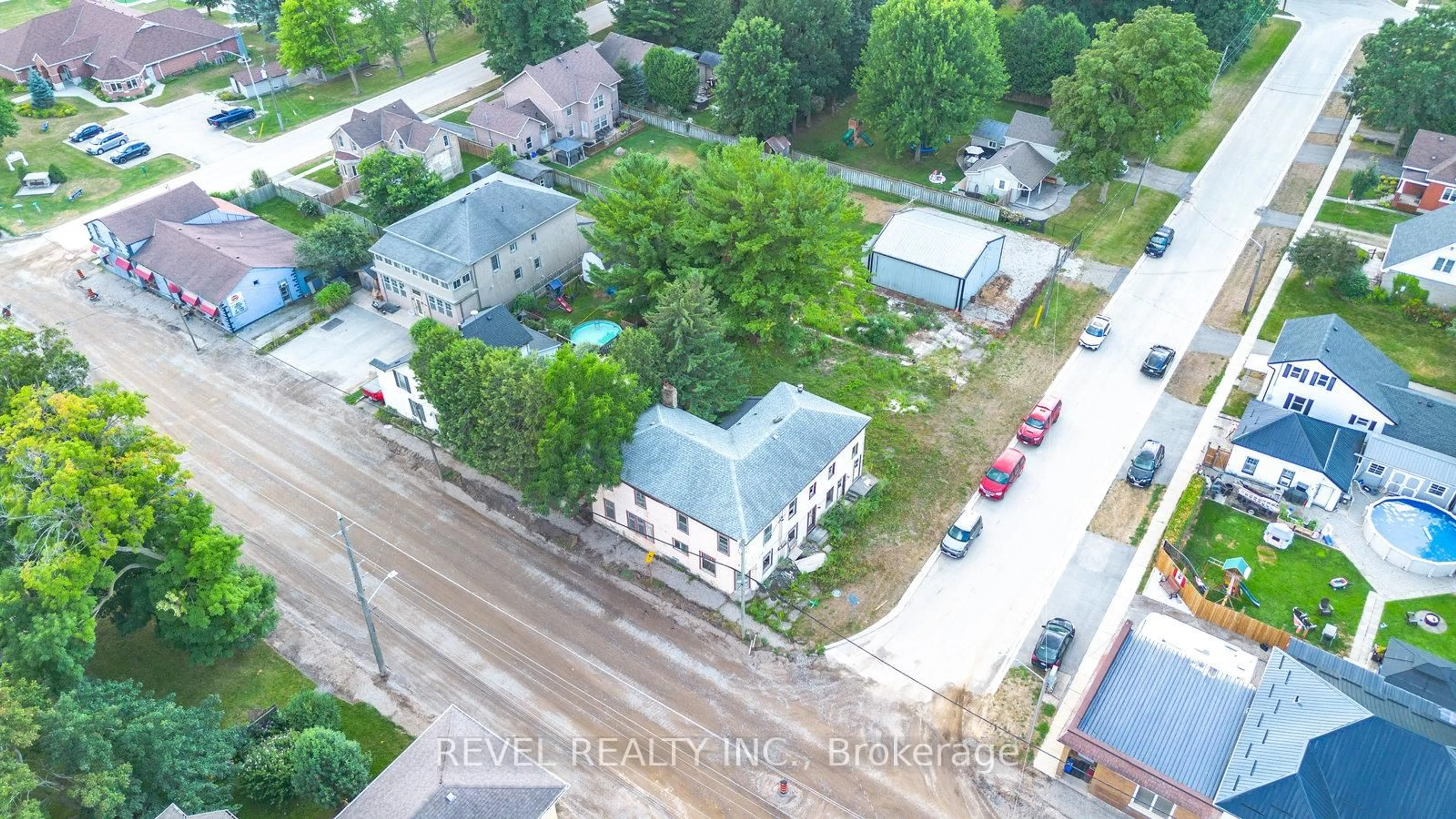A pic from outside/outdoor area/front of a property/back of a property/a pic from drone, street for 3 Main St, Blandford-Blenheim Ontario N0J 1V0