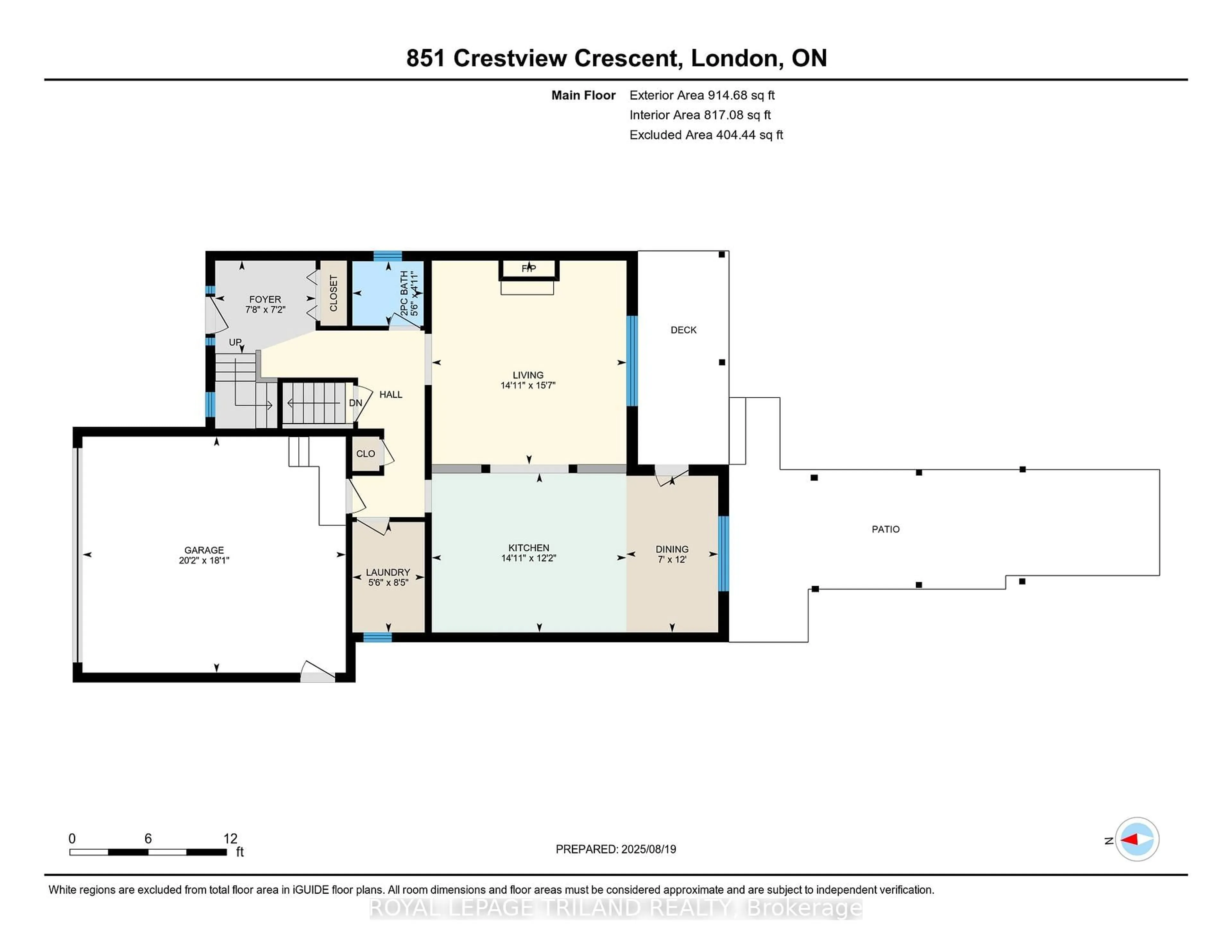 Floor plan for 851 Crestview Cres, London South Ontario N6K 4W9