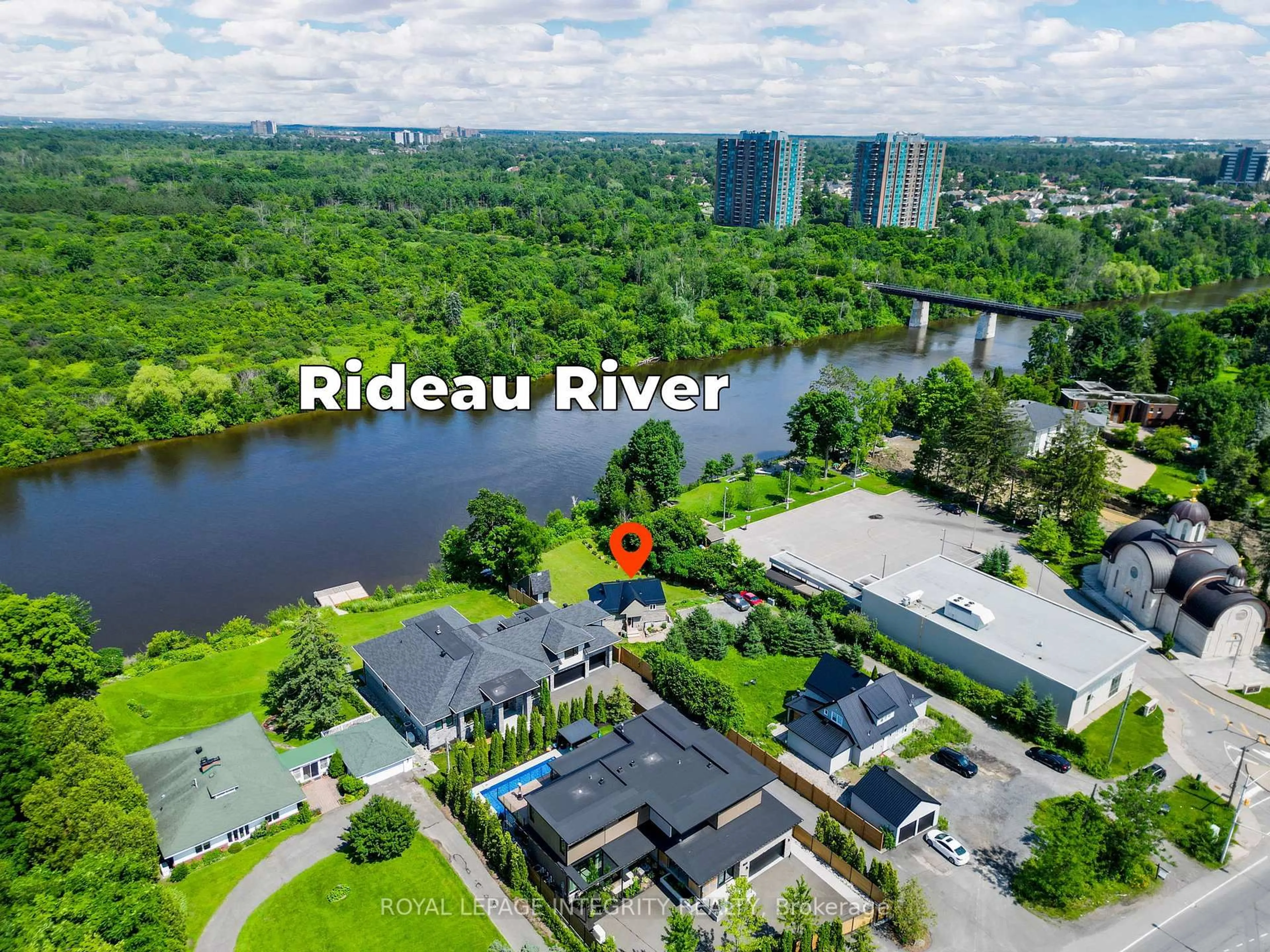 A pic from outside/outdoor area/front of a property/back of a property/a pic from drone, water/lake/river/ocean view for 1985 PRINCE OF WALES Dr, Ottawa Ontario K2C 3J7