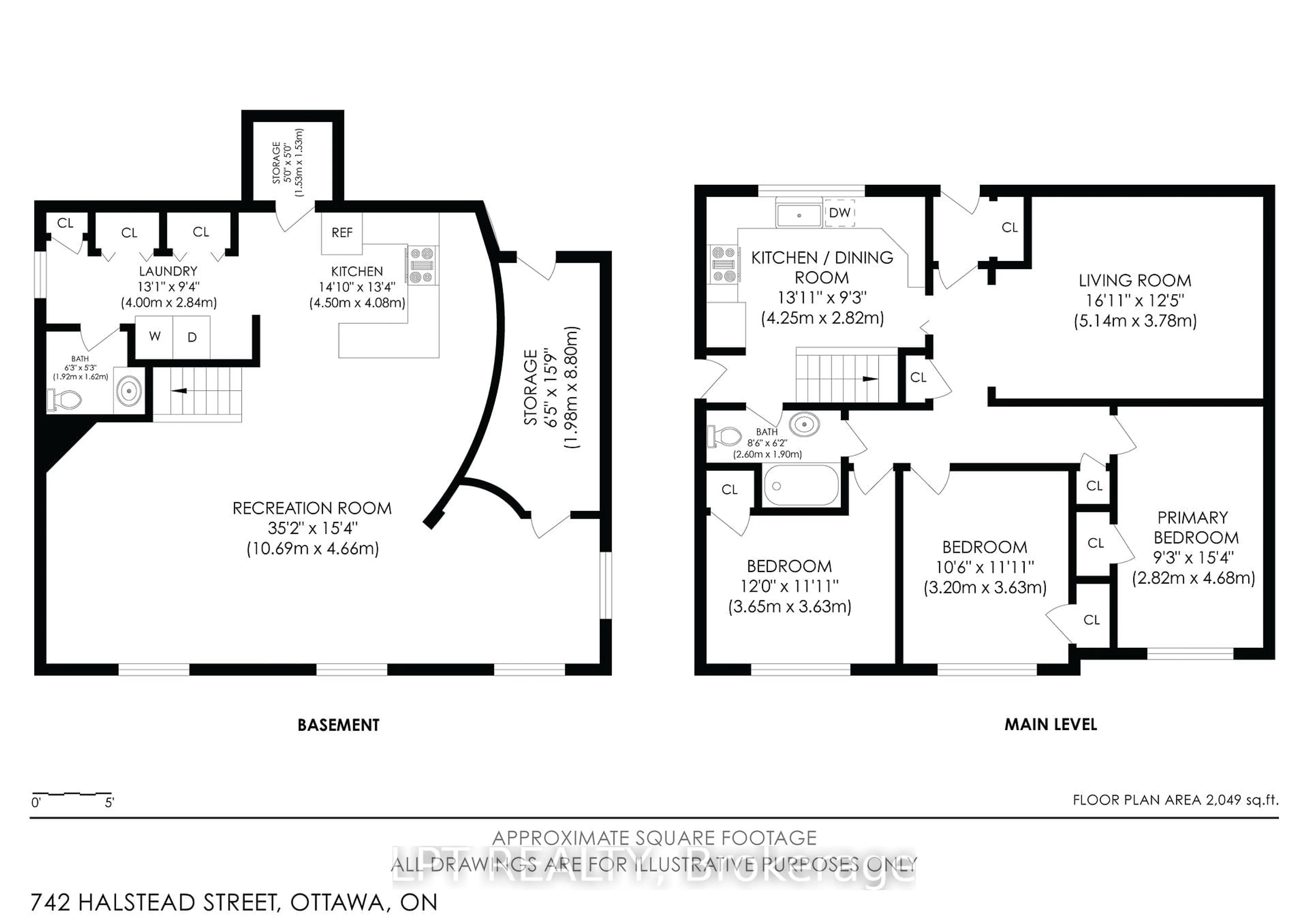 Floor plan for 742 Halstead St, Ottawa Ontario K1G 1M6