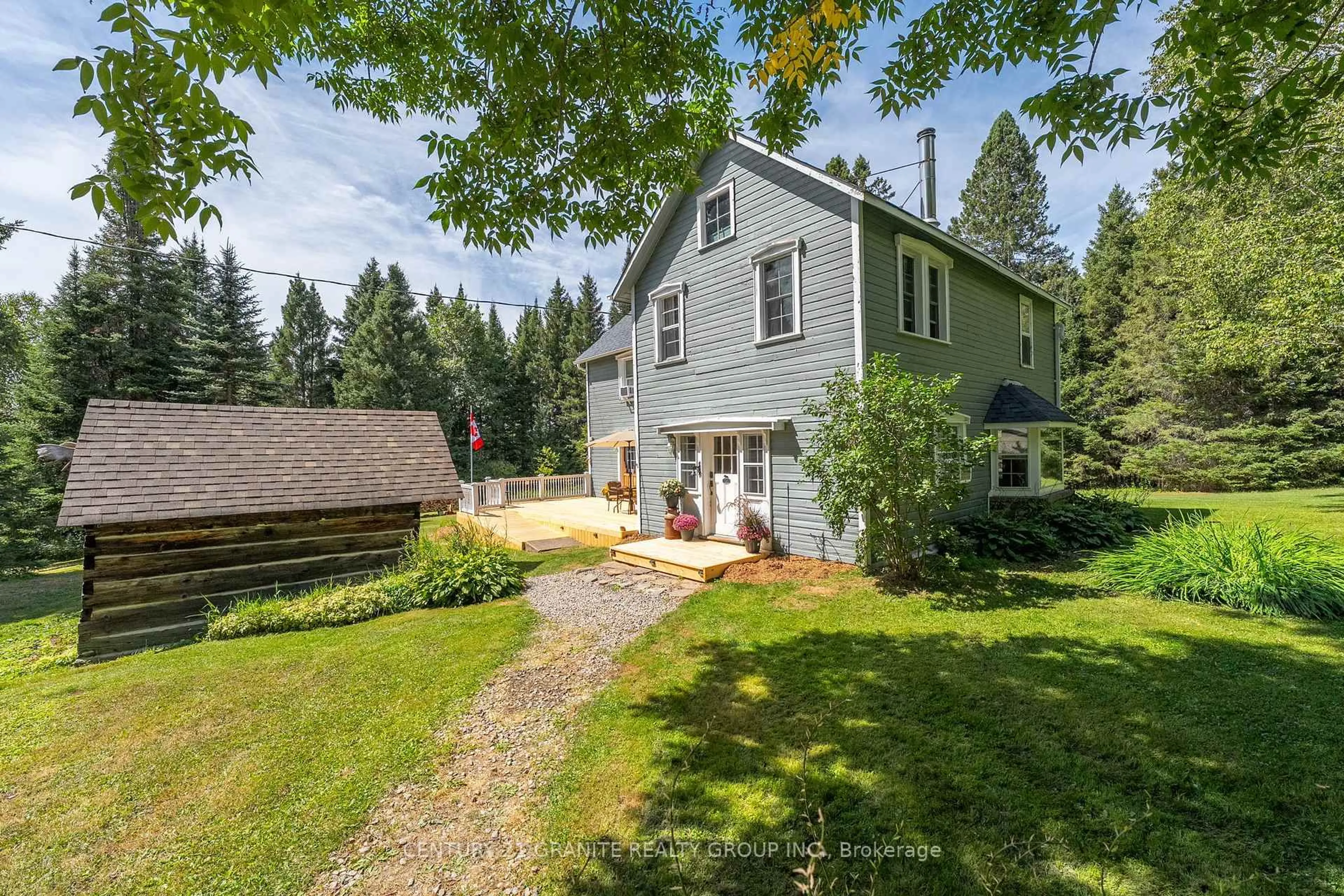 A pic from outside/outdoor area/front of a property/back of a property/a pic from drone, unknown for 400 Old Hwy 127 Highway, South Algonquin Ontario K0J 2M0