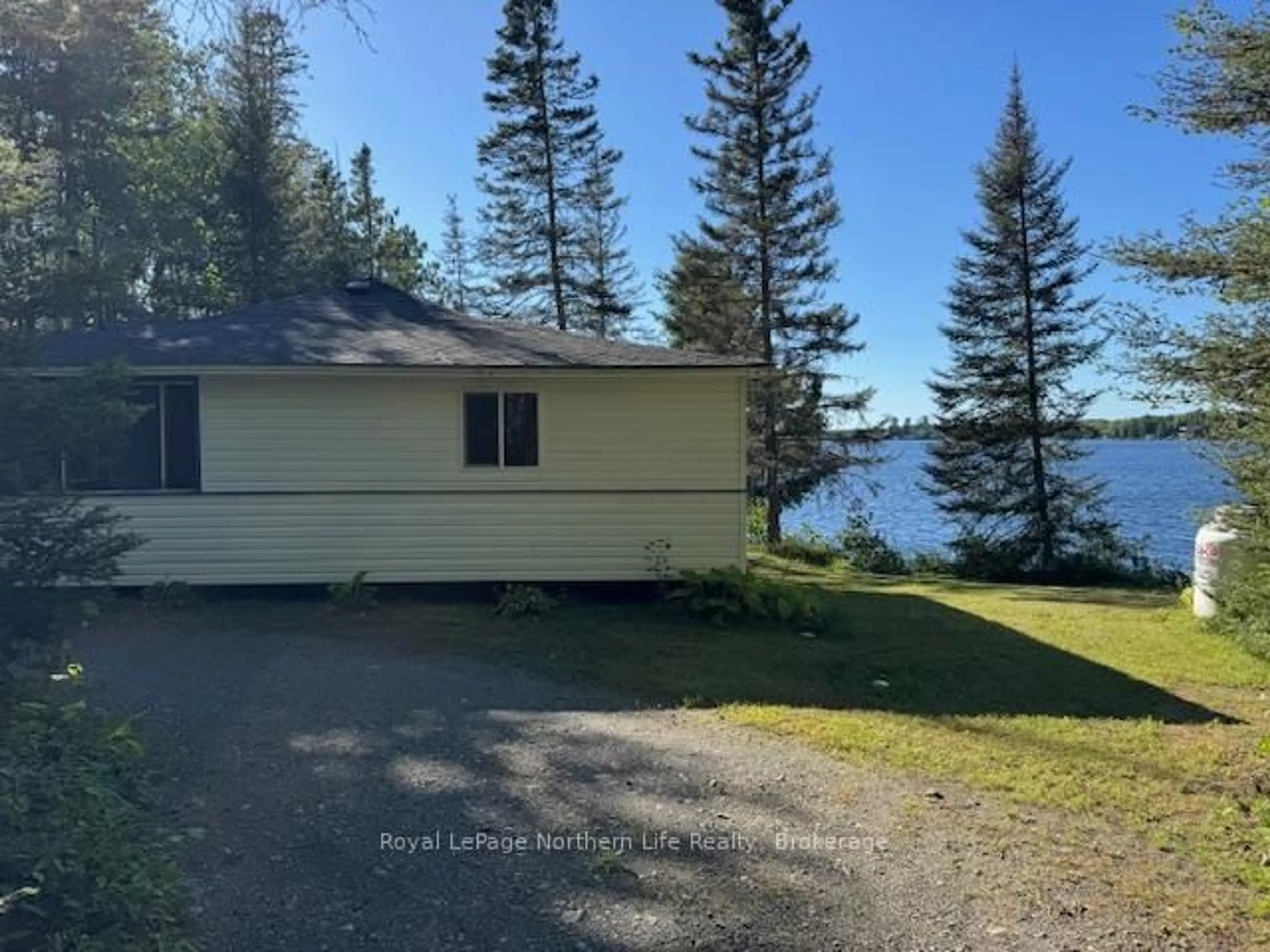 A pic from outside/outdoor area/front of a property/back of a property/a pic from drone, water/lake/river/ocean view for 61 Guenette Rd, West Nipissing Ontario P0H 2M0