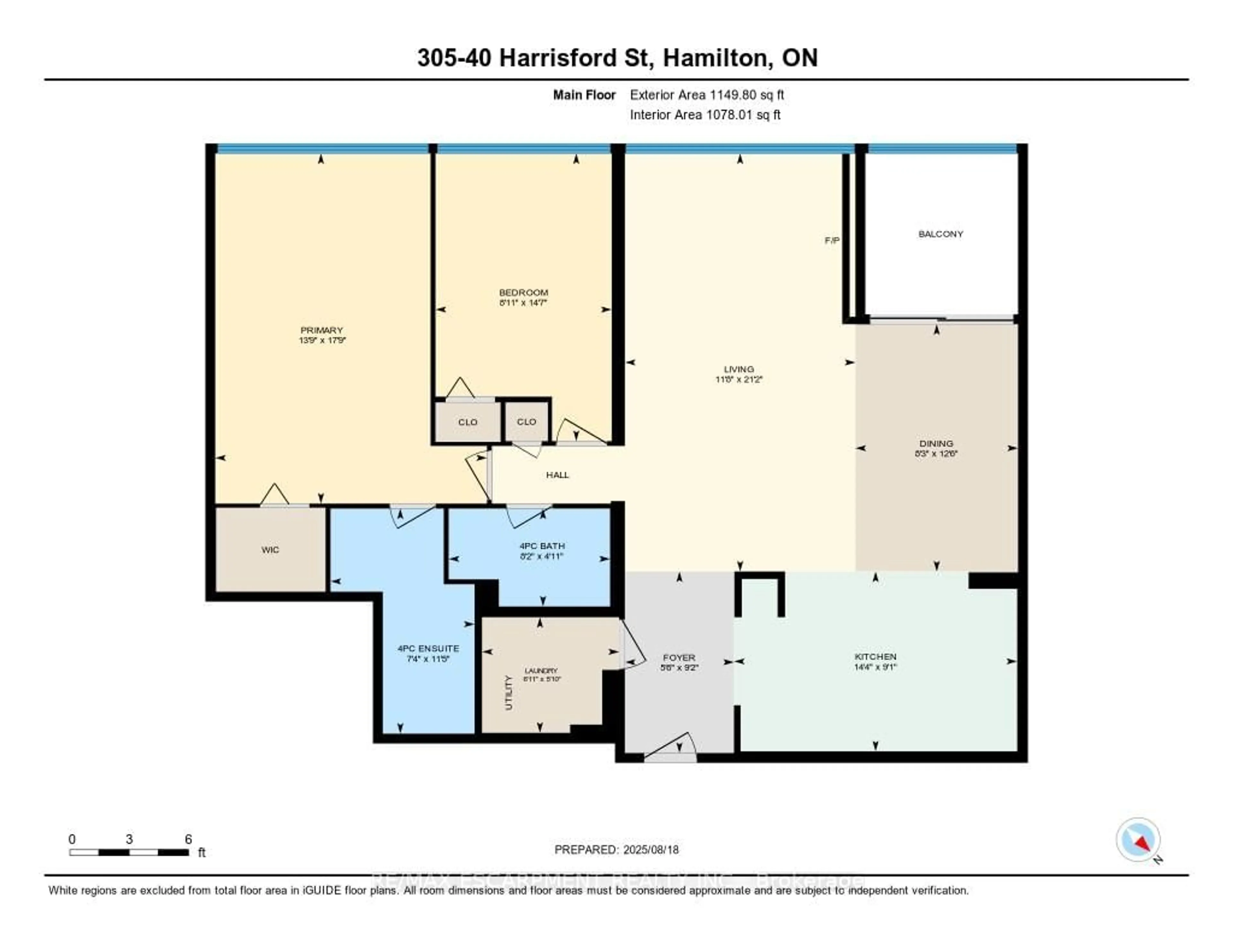 Floor plan for 40 Harrisford St #305, Hamilton Ontario L8K 6N1
