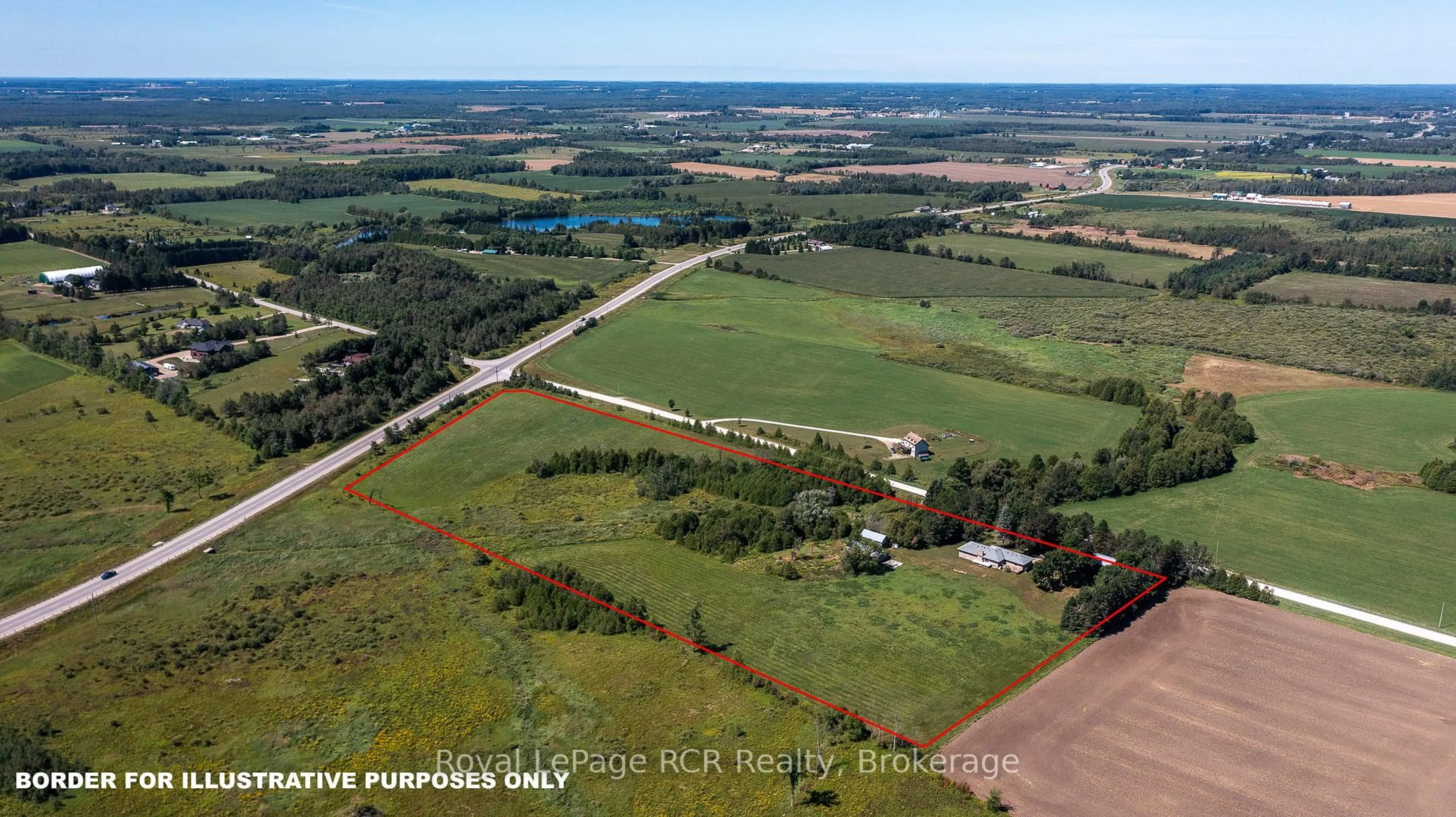A pic from outside/outdoor area/front of a property/back of a property/a pic from drone, water/lake/river/ocean view for 260456 Sideroad 200, Grey Highlands Ontario N0C 1B0