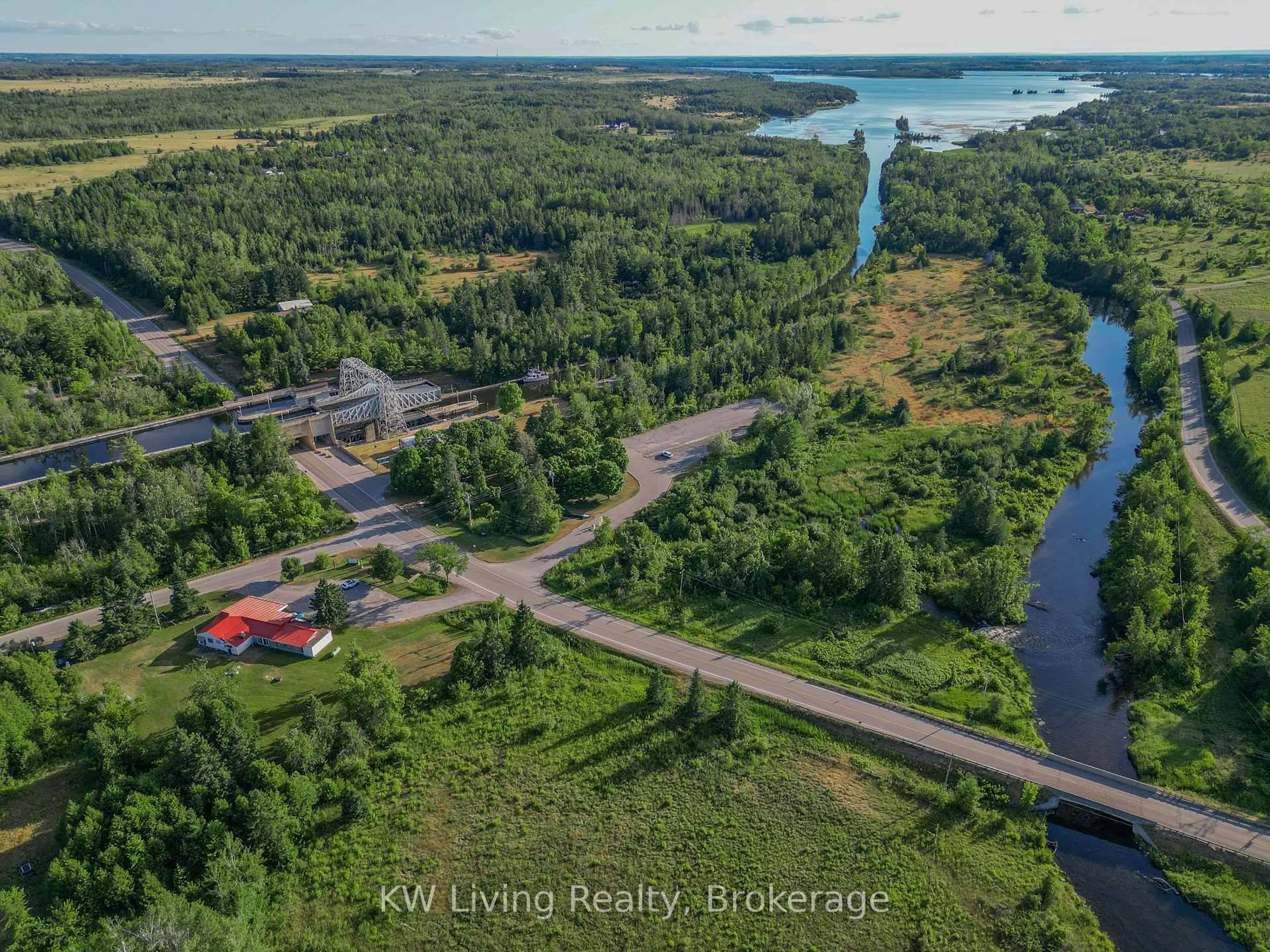 A pic from outside/outdoor area/front of a property/back of a property/a pic from drone, water/lake/river/ocean view for 2030 Kirkfield Rd, Kawartha Lakes Ontario K0M 2B0