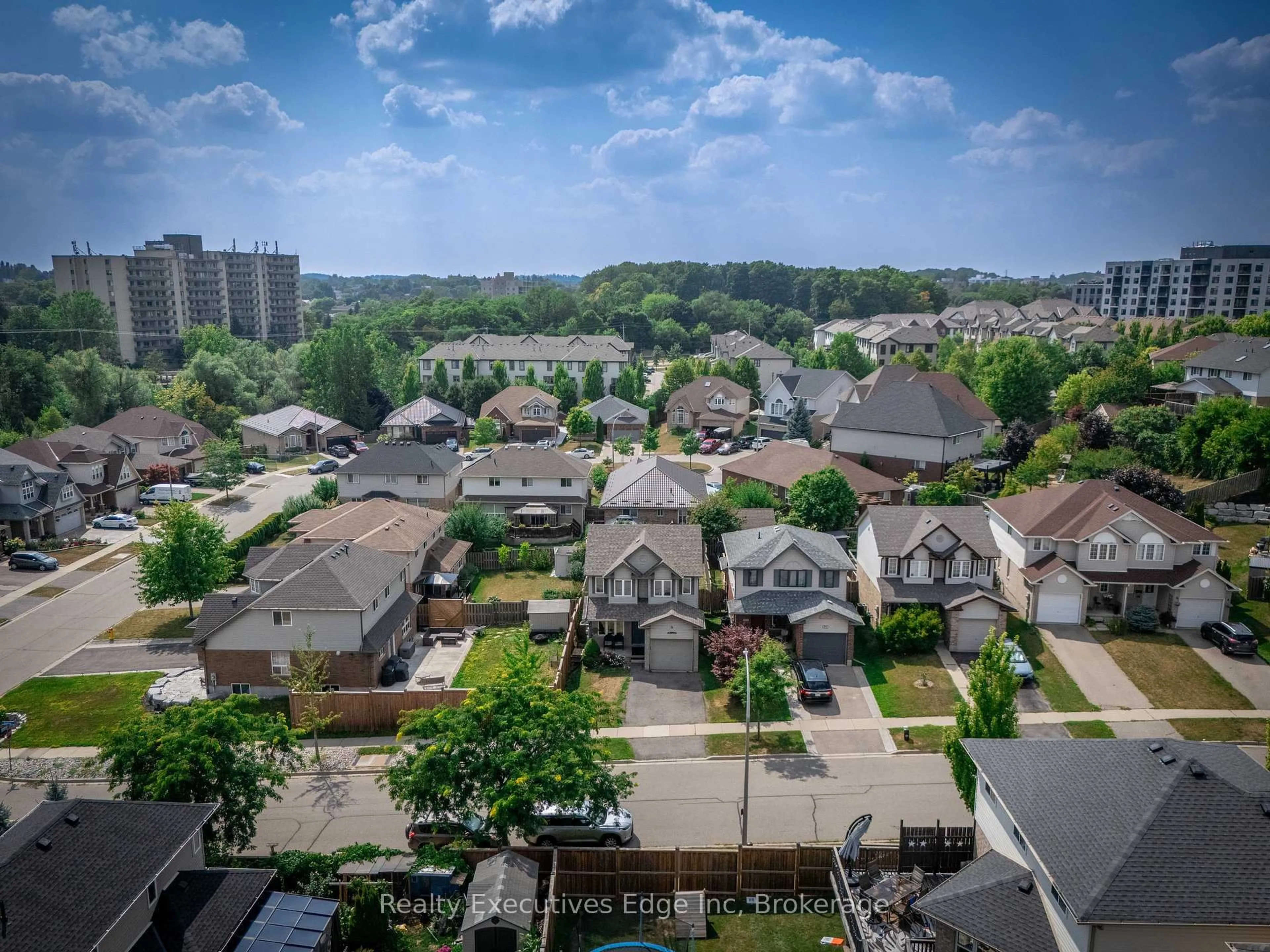 A pic from outside/outdoor area/front of a property/back of a property/a pic from drone, city buildings view from balcony for 74 Joshua St, Kitchener Ontario N2C 2T5