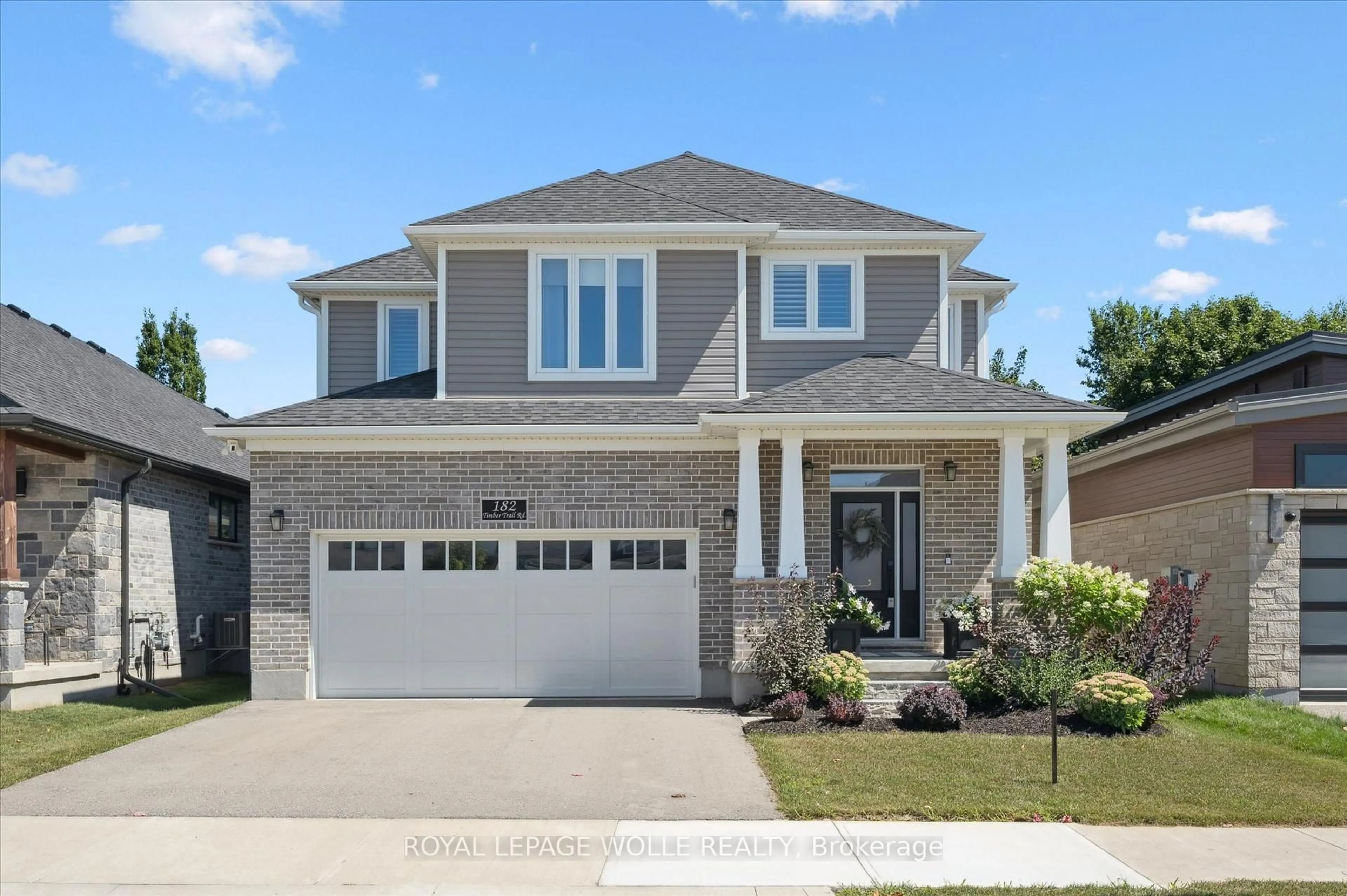 Home with brick exterior material, street for 182 Timber Trail Rd, Woolwich Ontario N3B 0C7