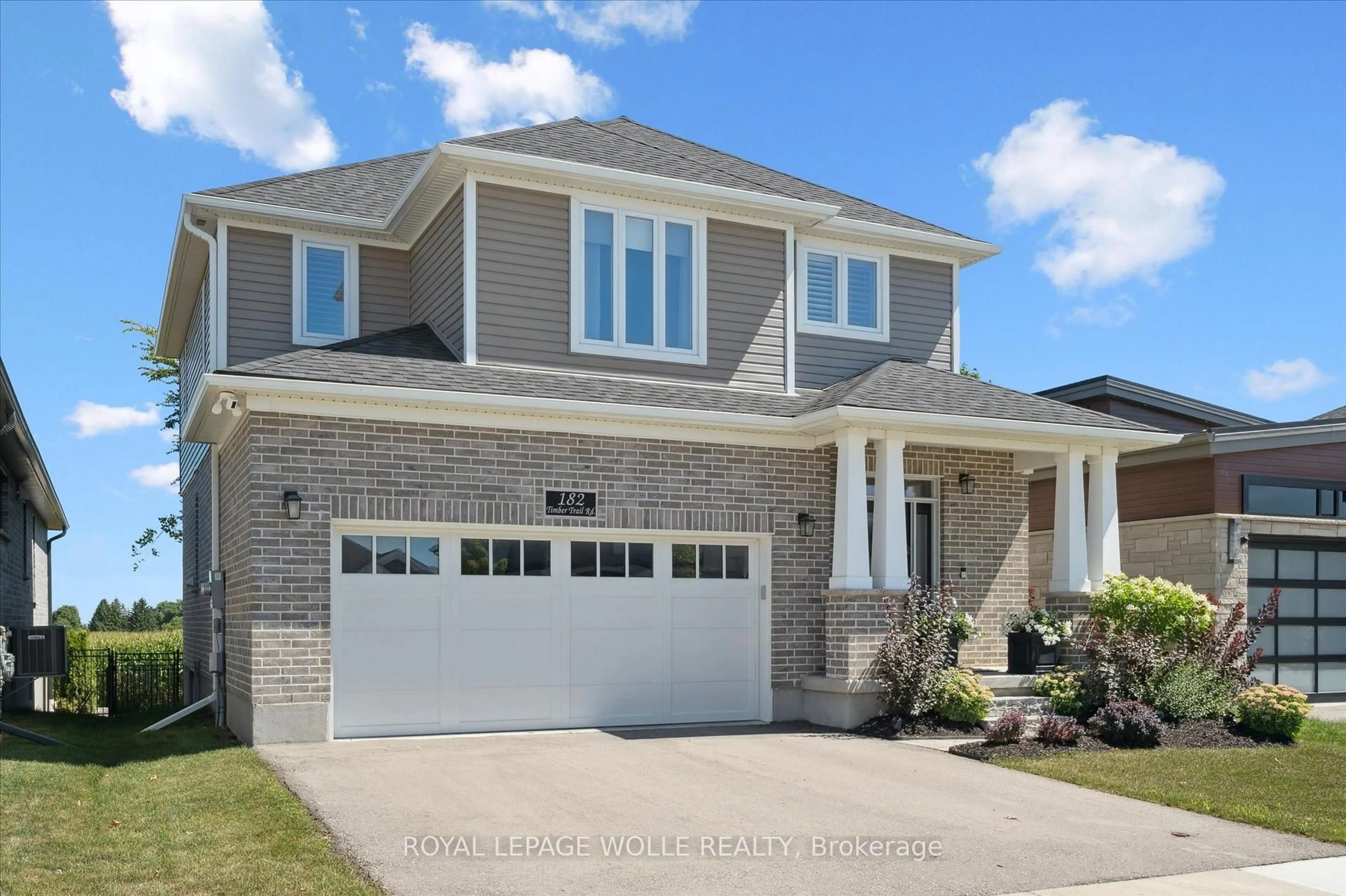 Home with brick exterior material, street for 182 Timber Trail Rd, Woolwich Ontario N3B 0C7