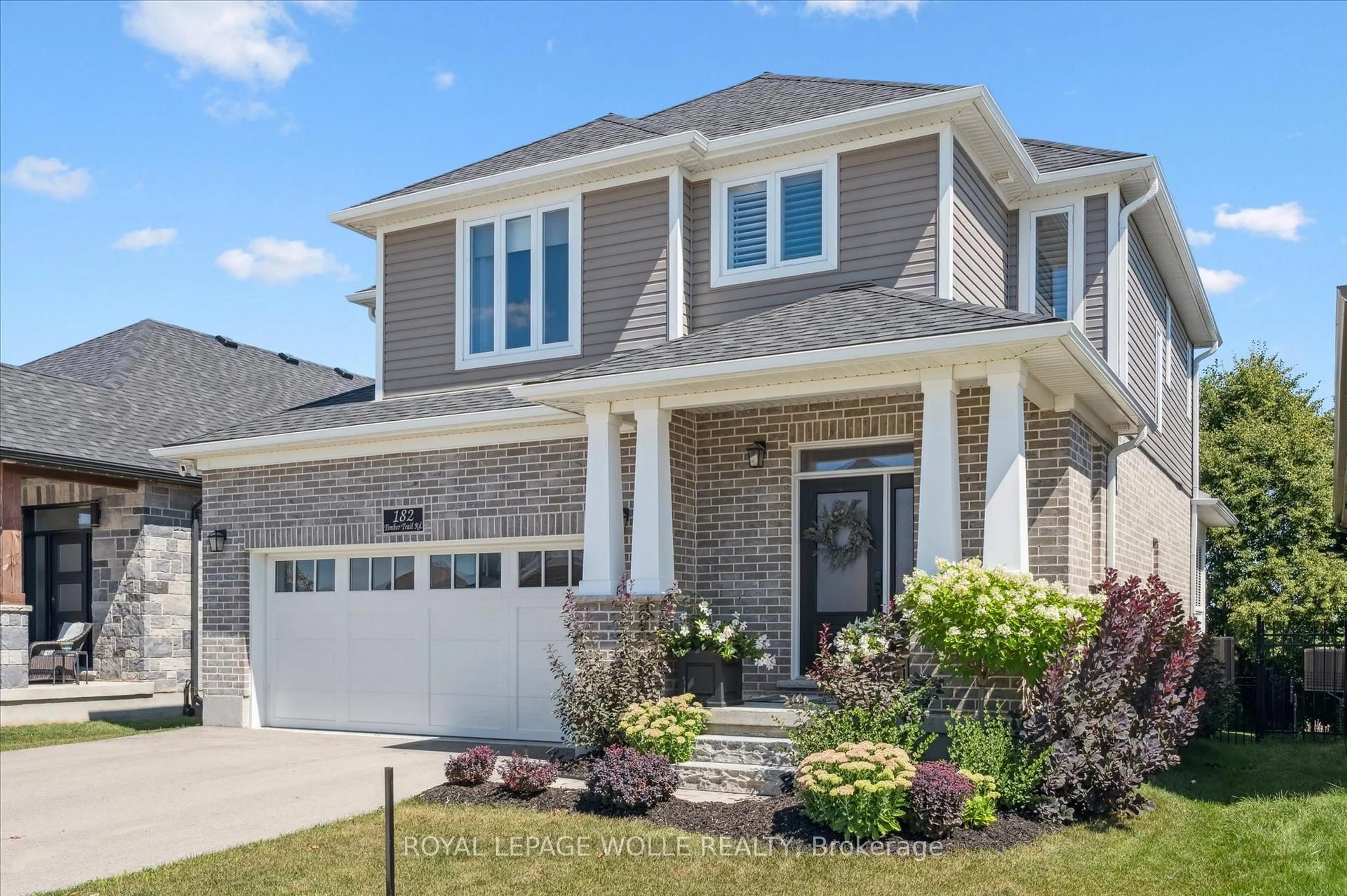 Home with brick exterior material, street for 182 Timber Trail Rd, Woolwich Ontario N3B 0C7