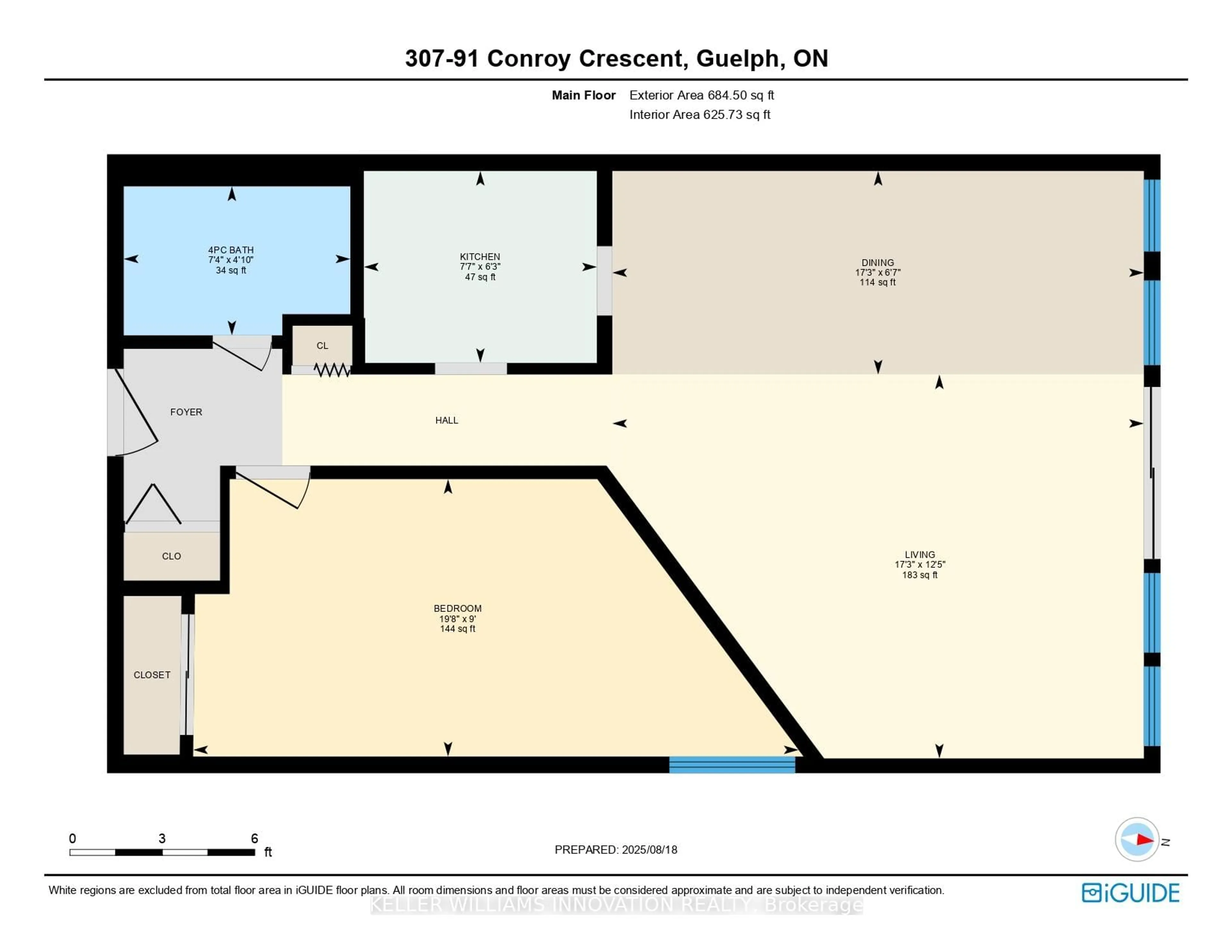 Floor plan for 91 Conroy Cres #307, Guelph Ontario N1G 2V5
