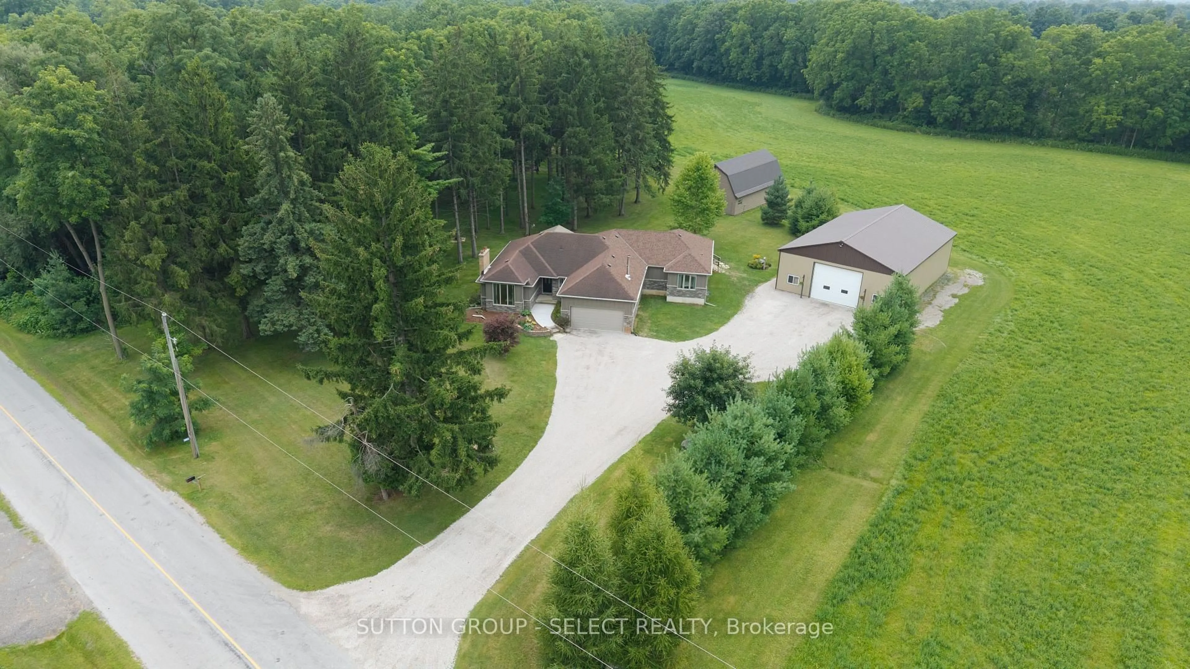 A pic from outside/outdoor area/front of a property/back of a property/a pic from drone, unknown for 3983 Brigham Rd, Middlesex Centre Ontario N6P 1P3