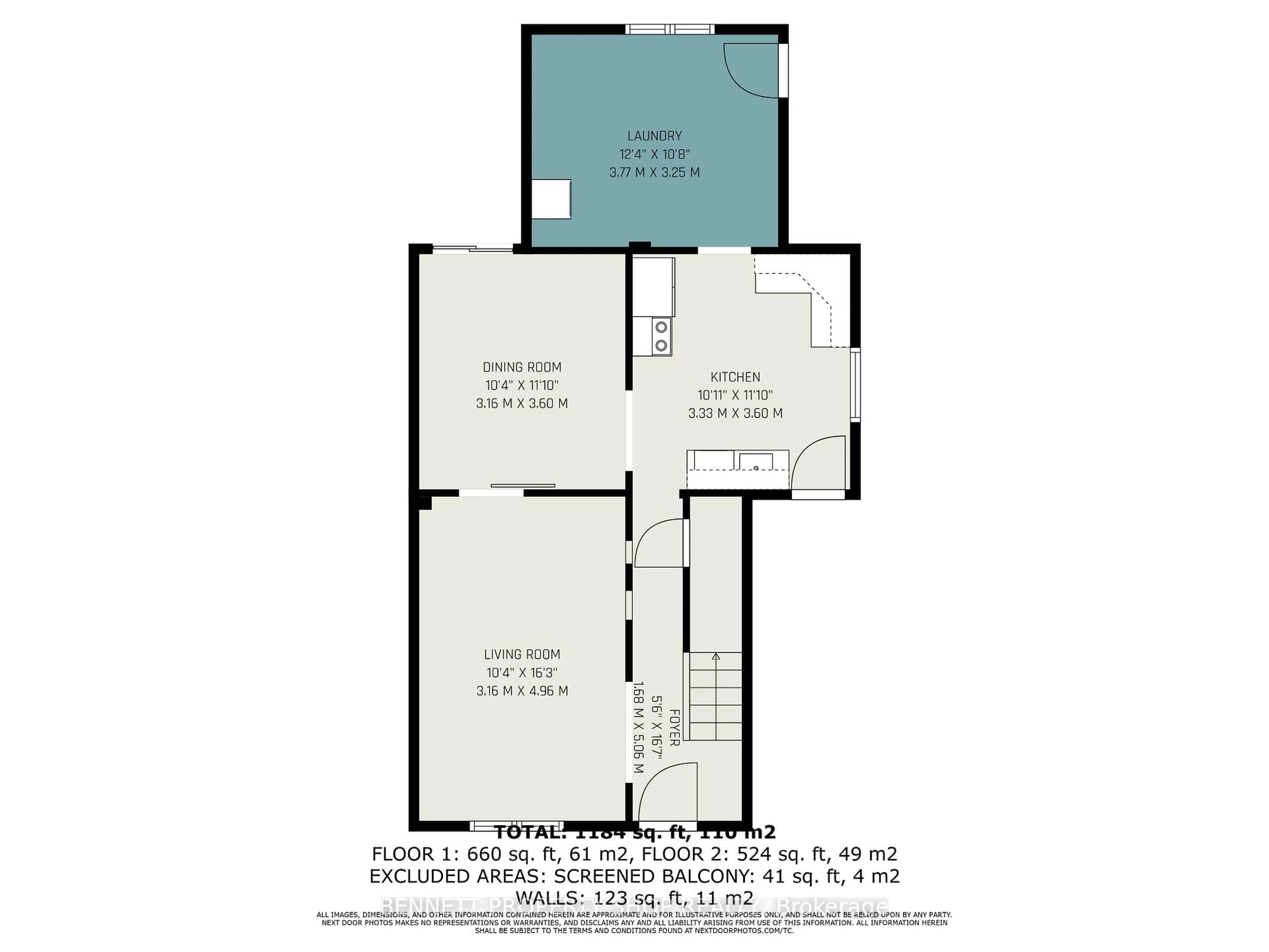Floor plan for 60 Melrose Ave, Ottawa Ontario K1Y 1T9