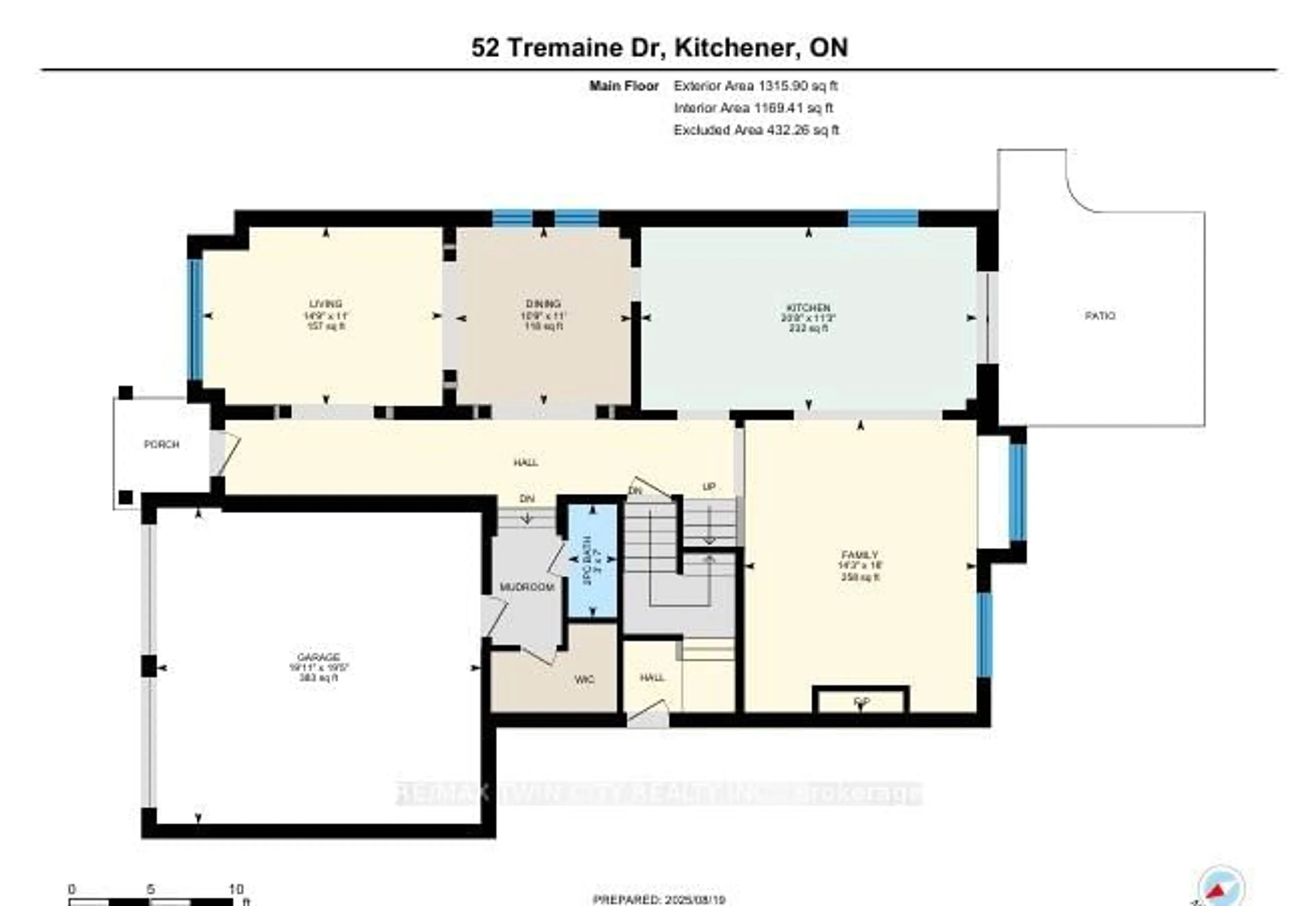 Floor plan for 52 Tremaine Dr, Kitchener Ontario N2A 4L7