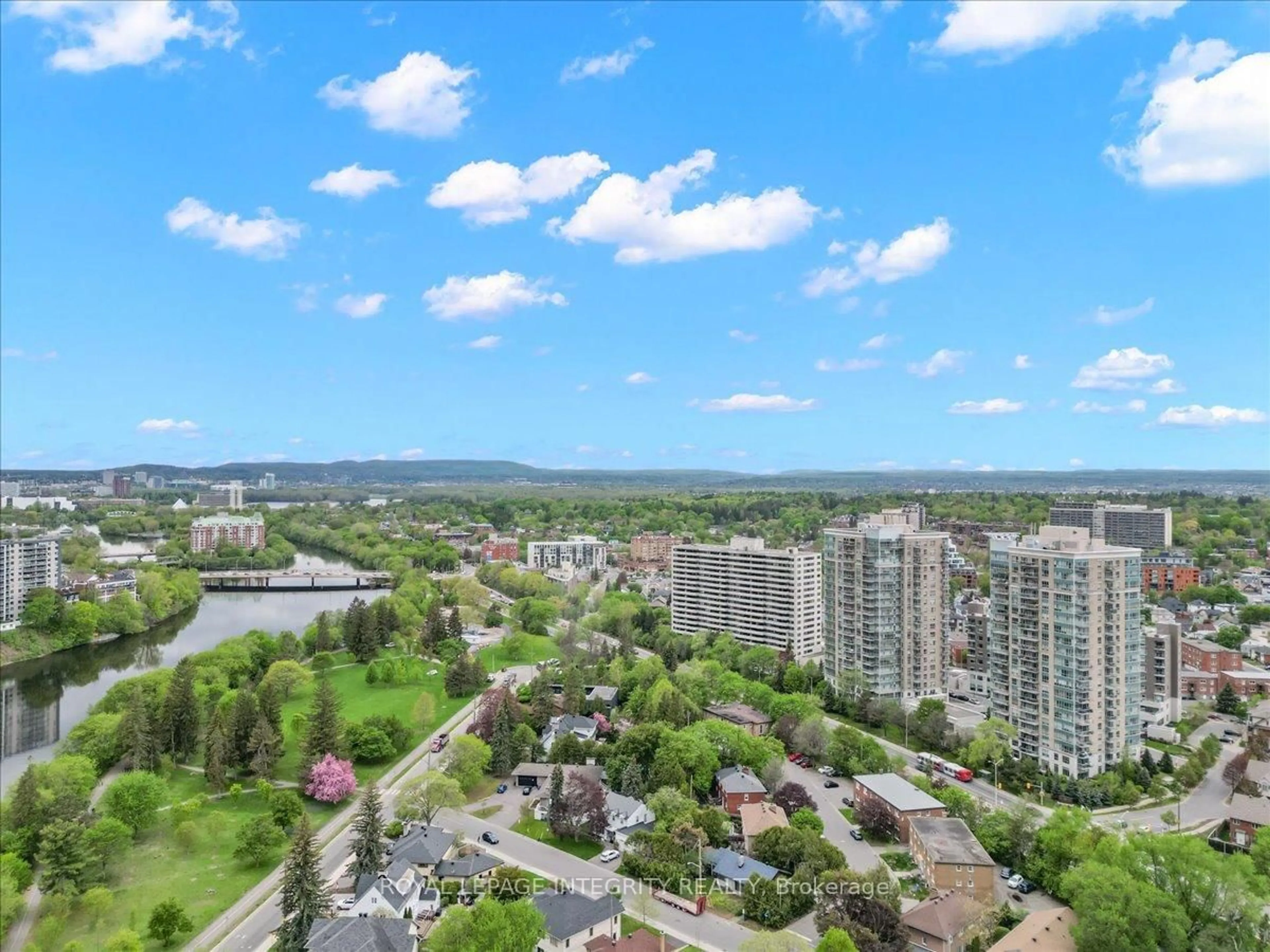 A pic from outside/outdoor area/front of a property/back of a property/a pic from drone, city buildings view from balcony for 70 Landry St #1604, Ottawa Ontario K1L 0A8