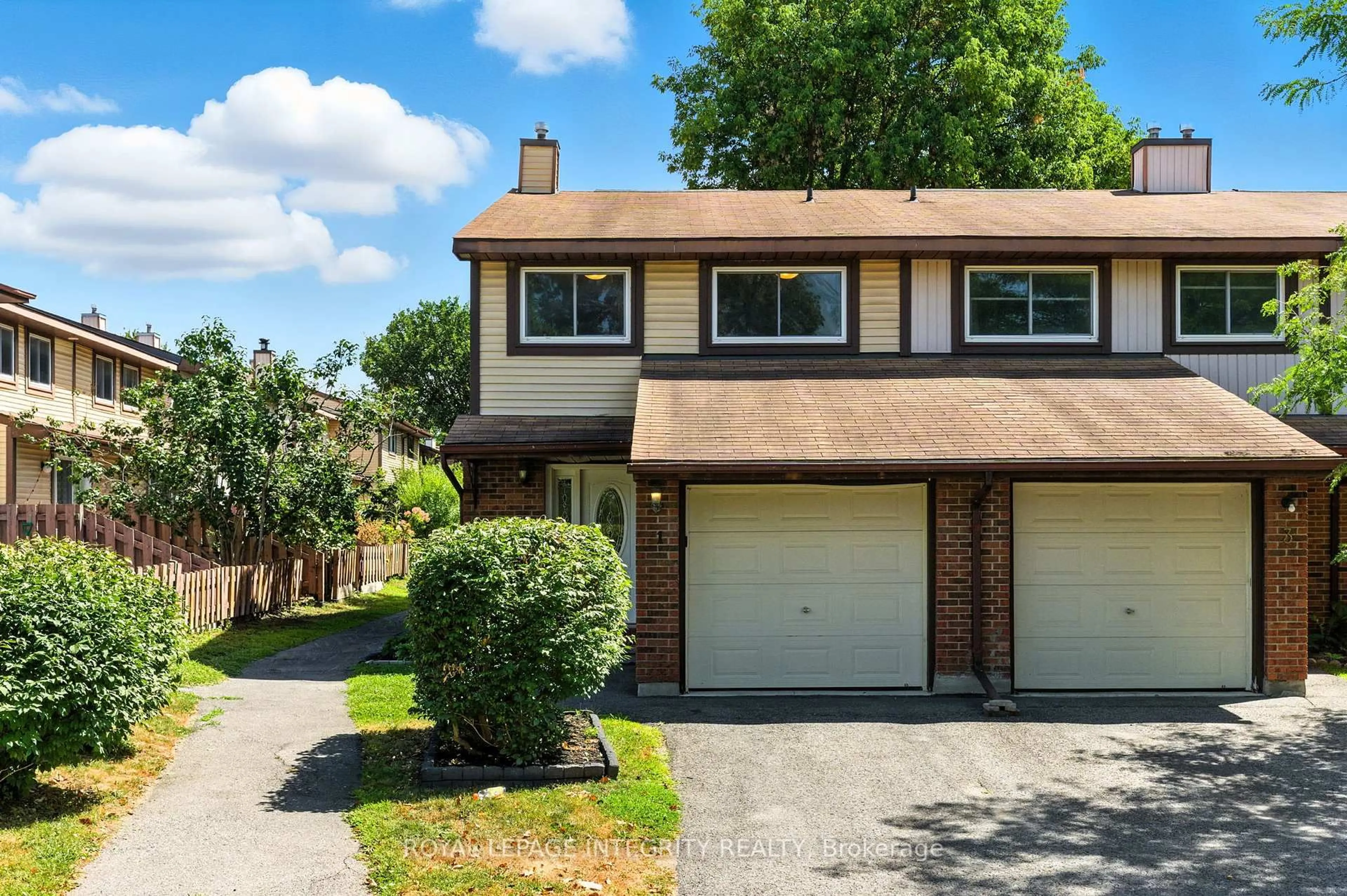 Home with vinyl exterior material, street for 1 Baneberry Cres, Ottawa Ontario K2L 2Y3