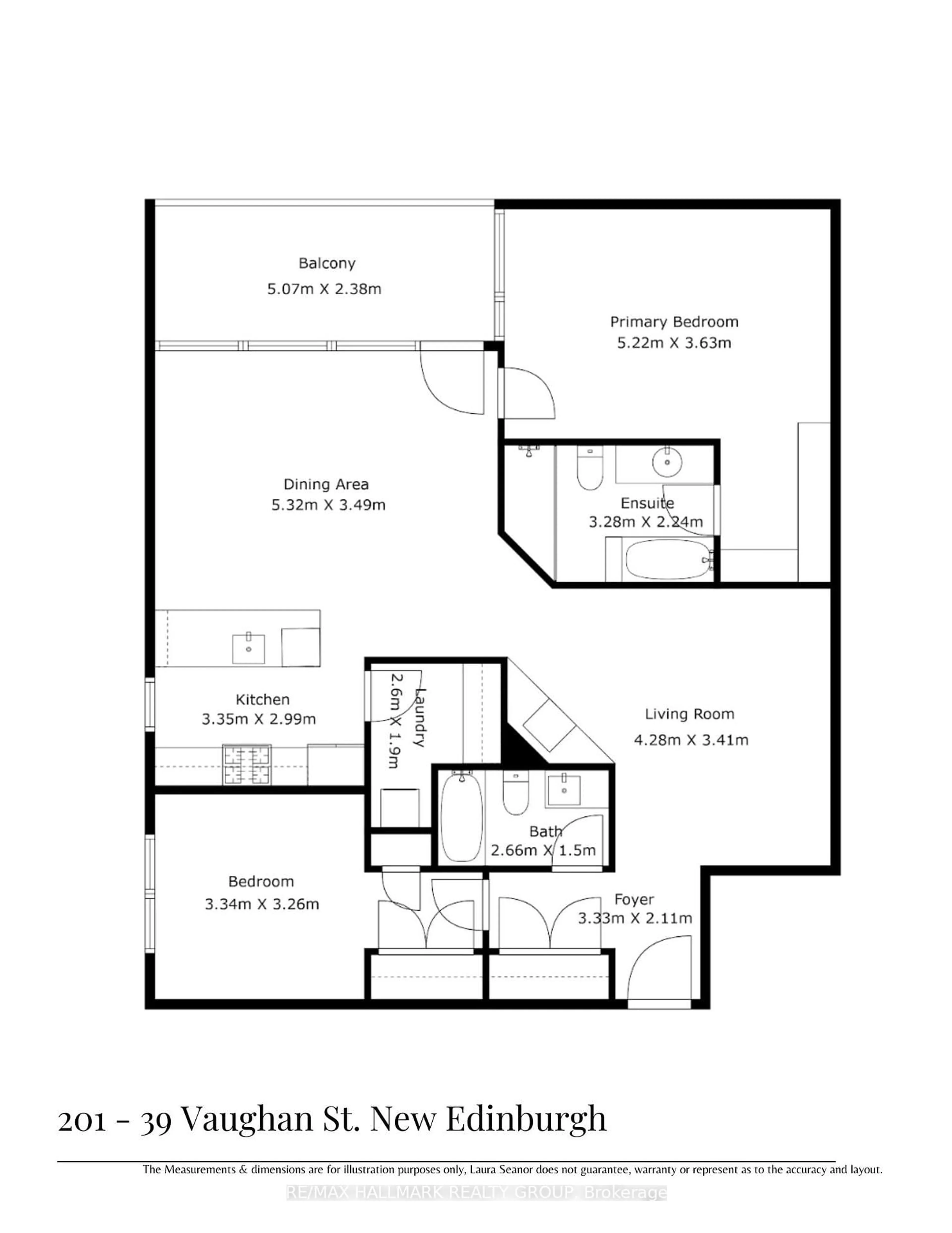 Floor plan for 39 Vaughan St #201, Ottawa Ontario K1M 1W9