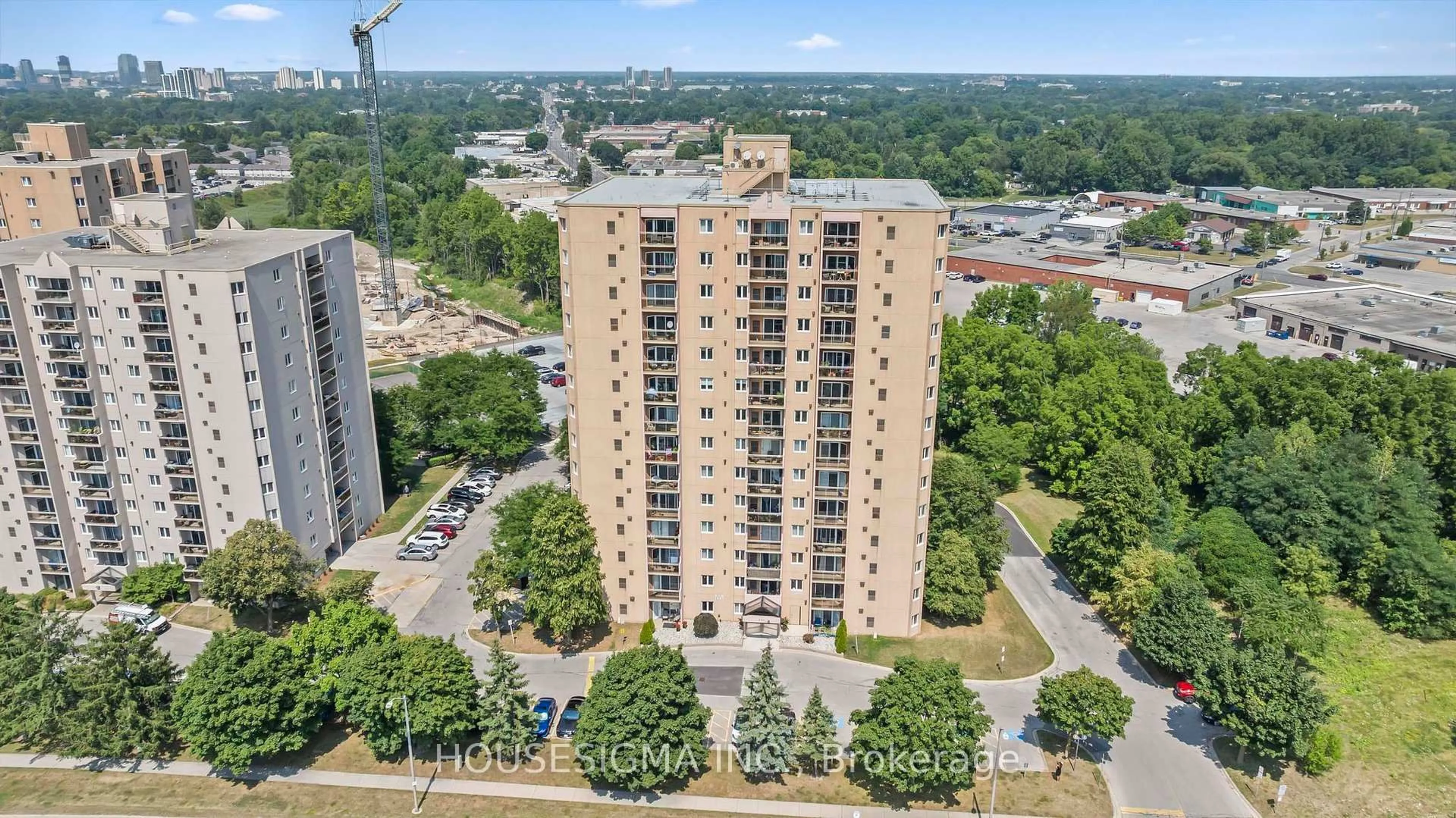 A pic from outside/outdoor area/front of a property/back of a property/a pic from drone, city buildings view from balcony for 860 Commissioners Rd #903, London South Ontario N6C 5Y8