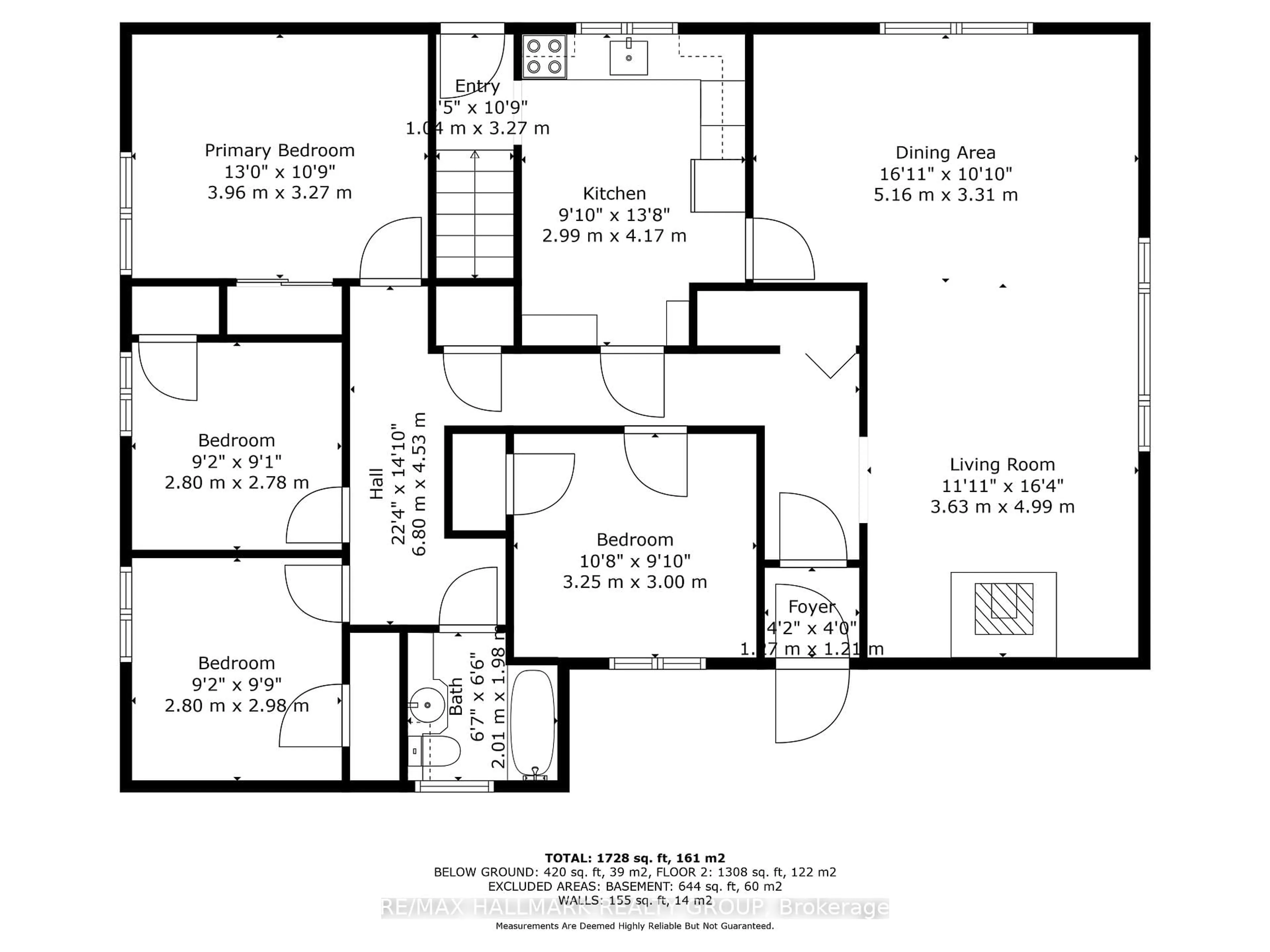 Floor plan for 434 Hartleigh Ave, Ottawa Ontario K2B 5J4