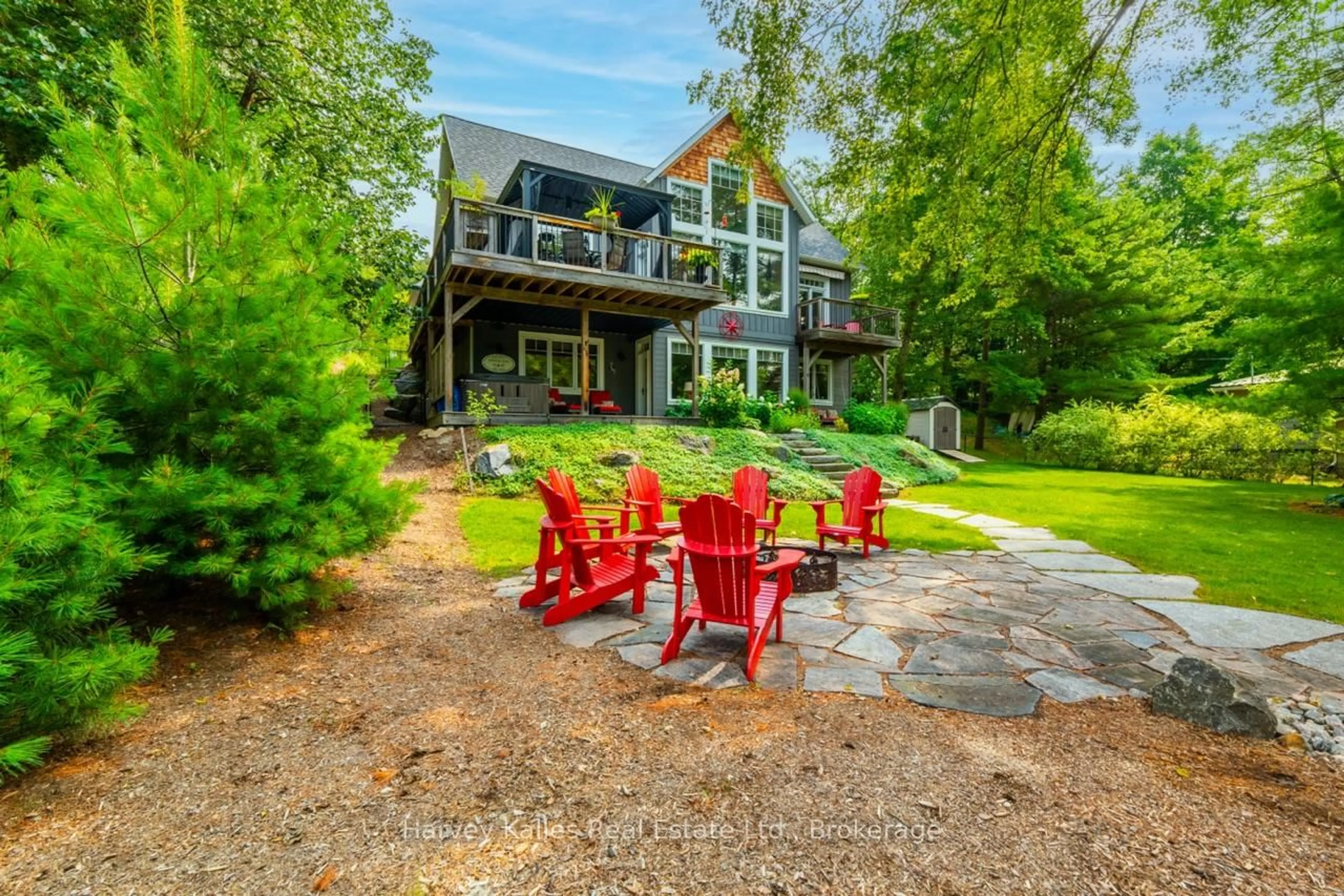 Patio, water/lake/river/ocean view for 2781 Muskoka Road 118 West, Muskoka Lakes Ontario P0B 1J0