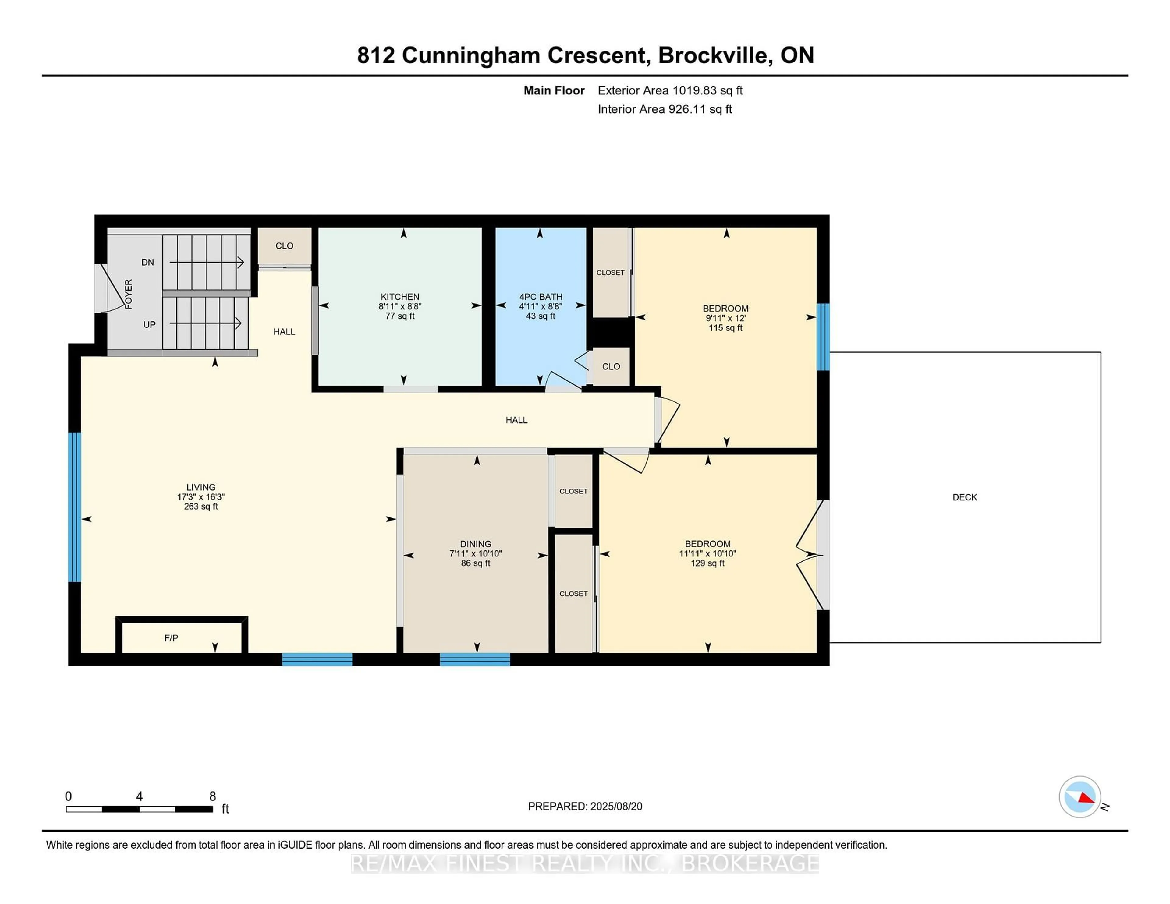 Floor plan for 812 Cunningham Cres, Brockville Ontario K6V 6H2