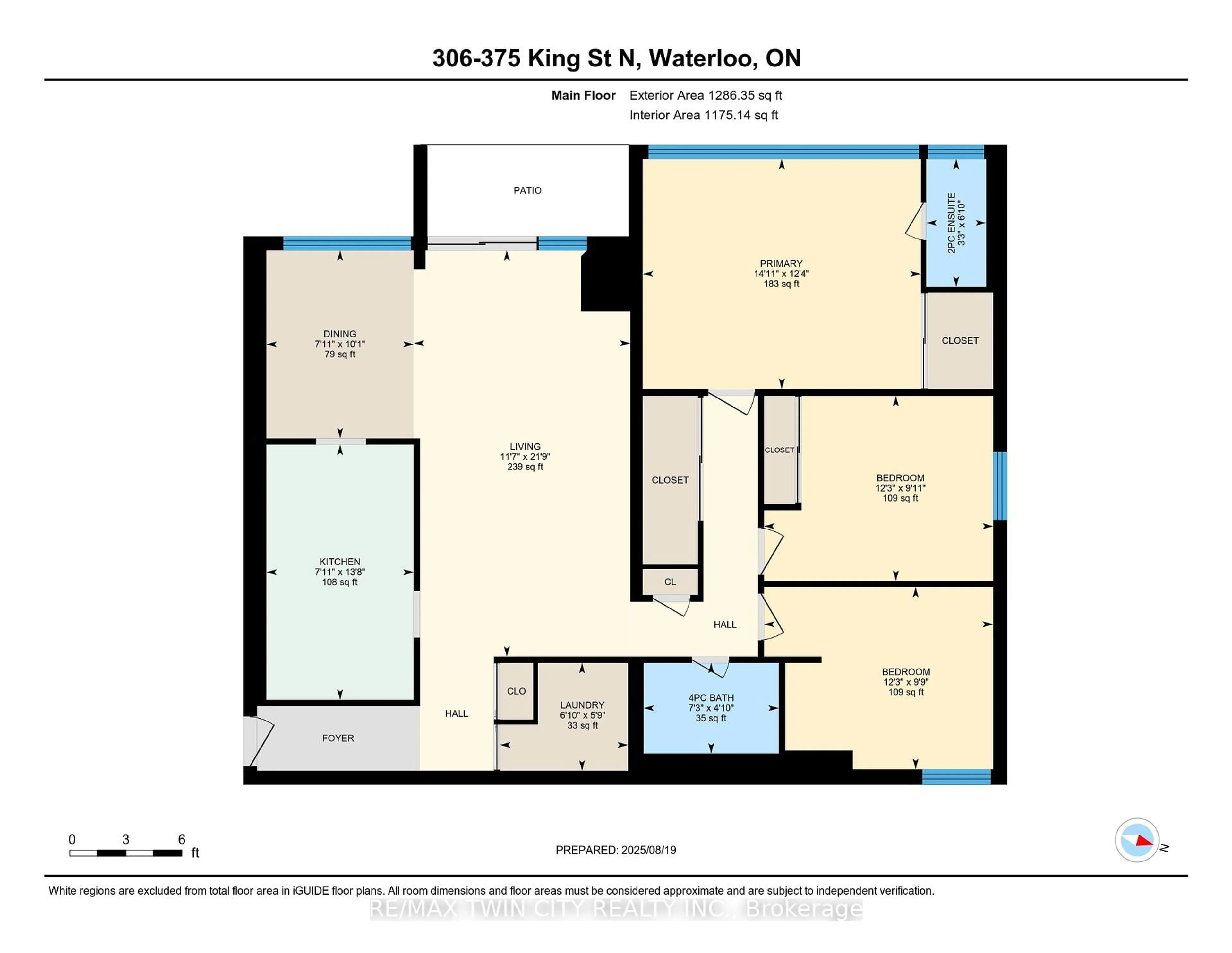 Floor plan for 375 King St #306, Waterloo Ontario N2J 4L6