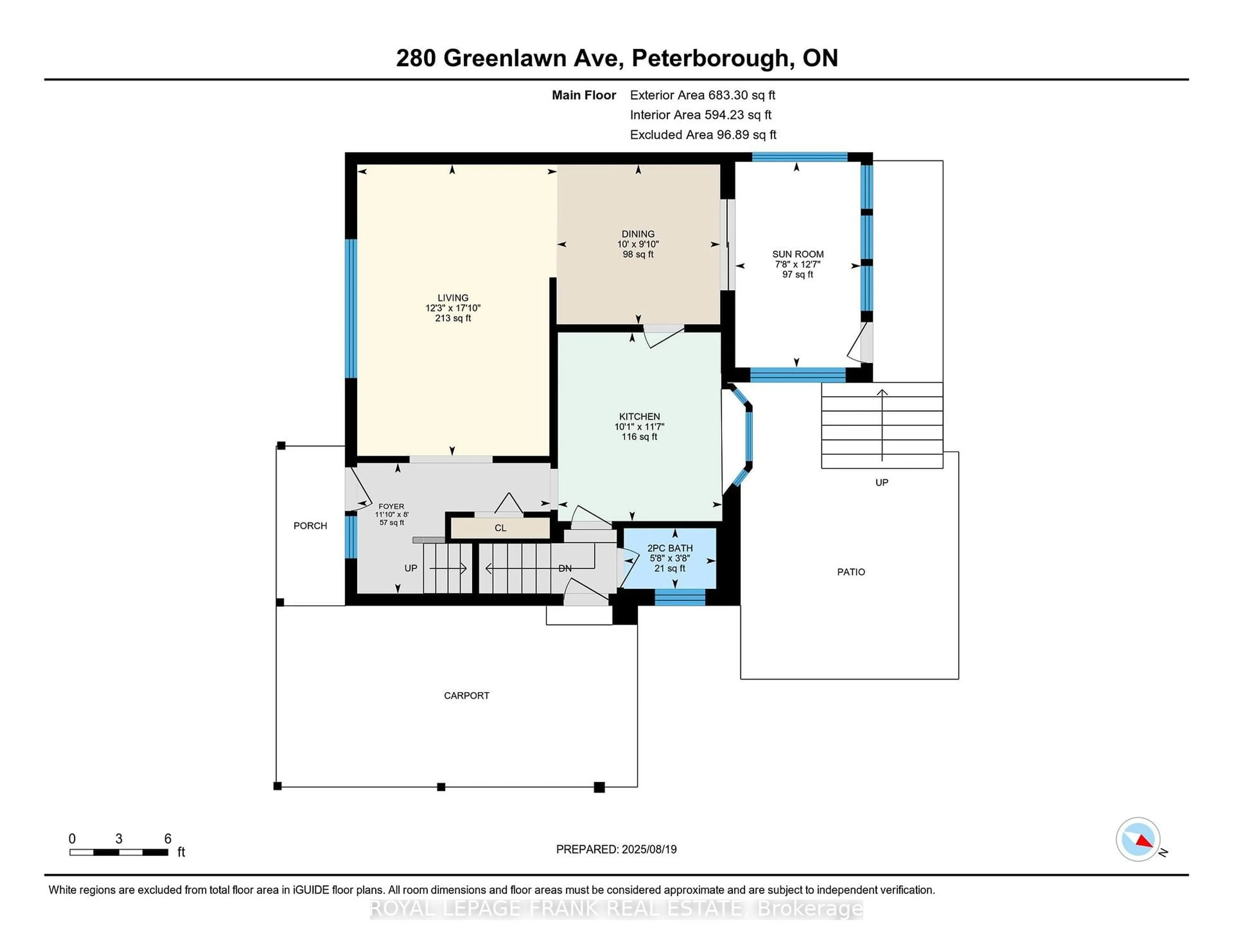 Floor plan for 280 Greenlawn Ave, Peterborough North Ontario K9H 5K8