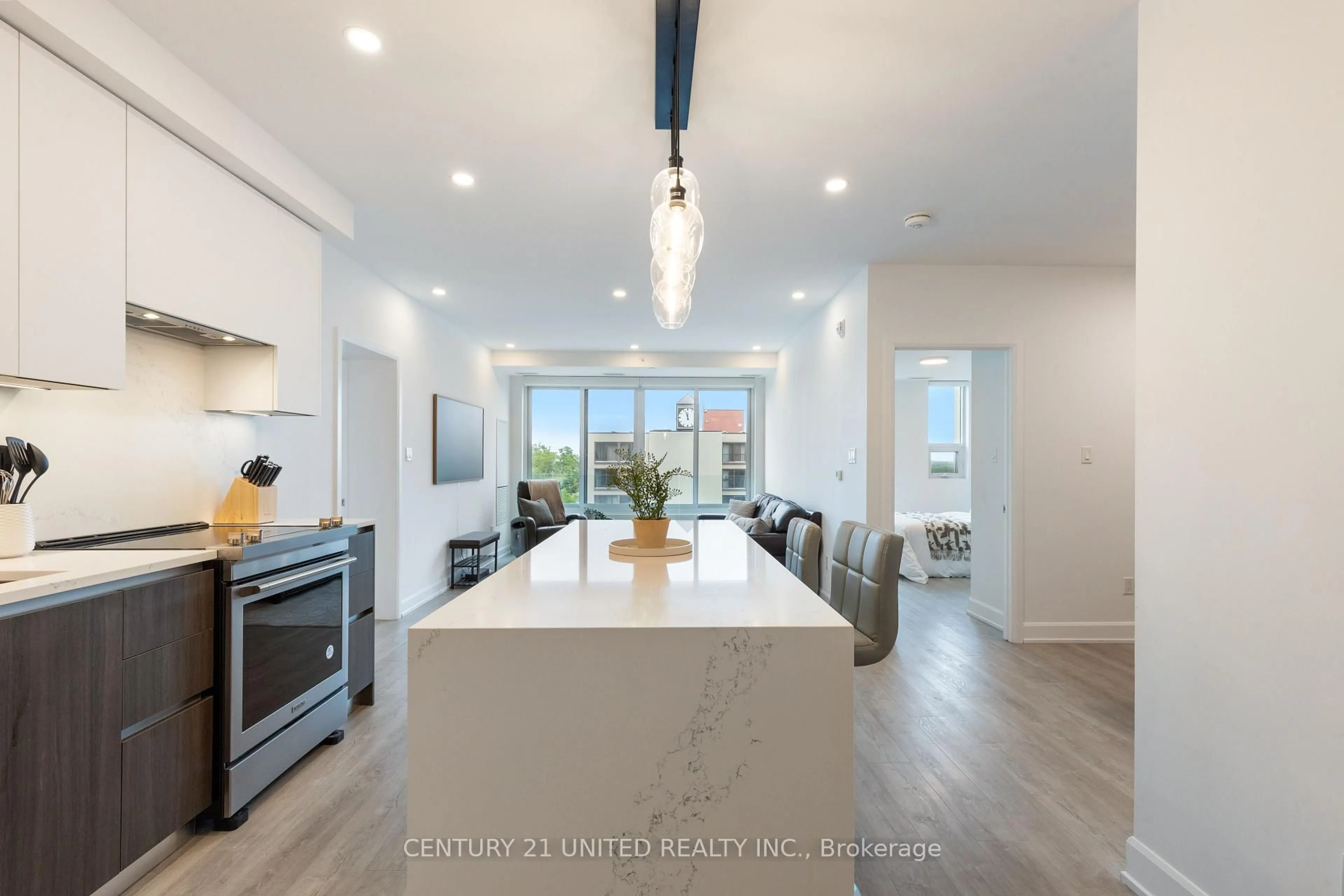 Open concept kitchen, ceramic/tile floor for 195 Hunter St #705, Peterborough Ontario K9H 1G9