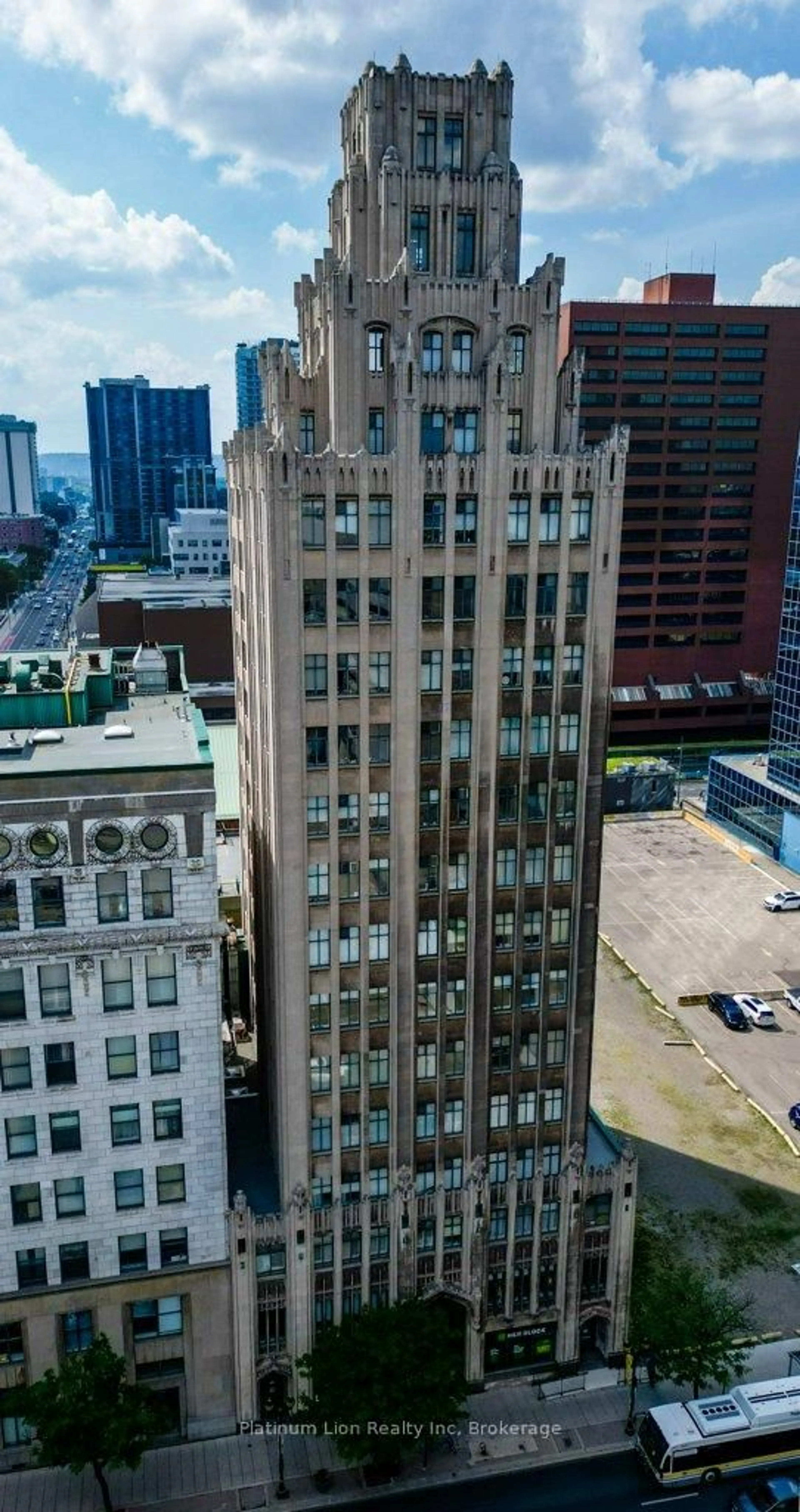 A pic from outside/outdoor area/front of a property/back of a property/a pic from drone, city buildings view from balcony for 36 James St #1102, Hamilton Ontario L8P 4W4