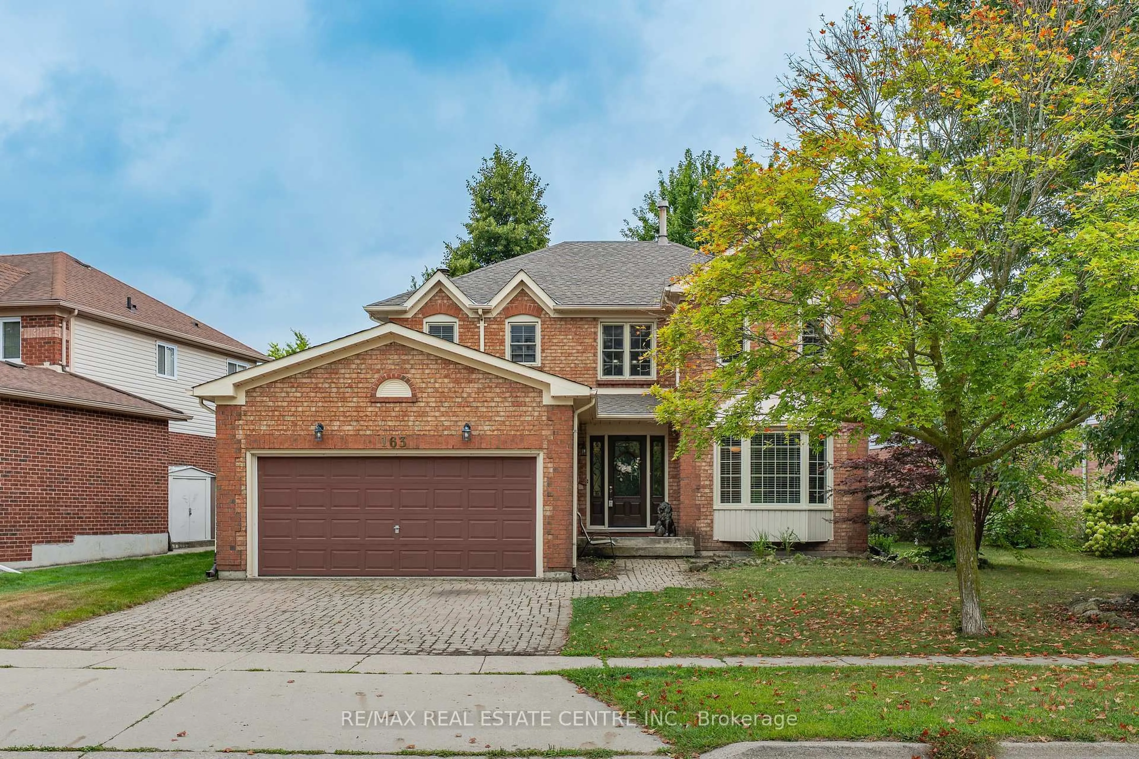 Home with brick exterior material, street for 163 GLENVALLEY Dr, Cambridge Ontario N1T 1R1