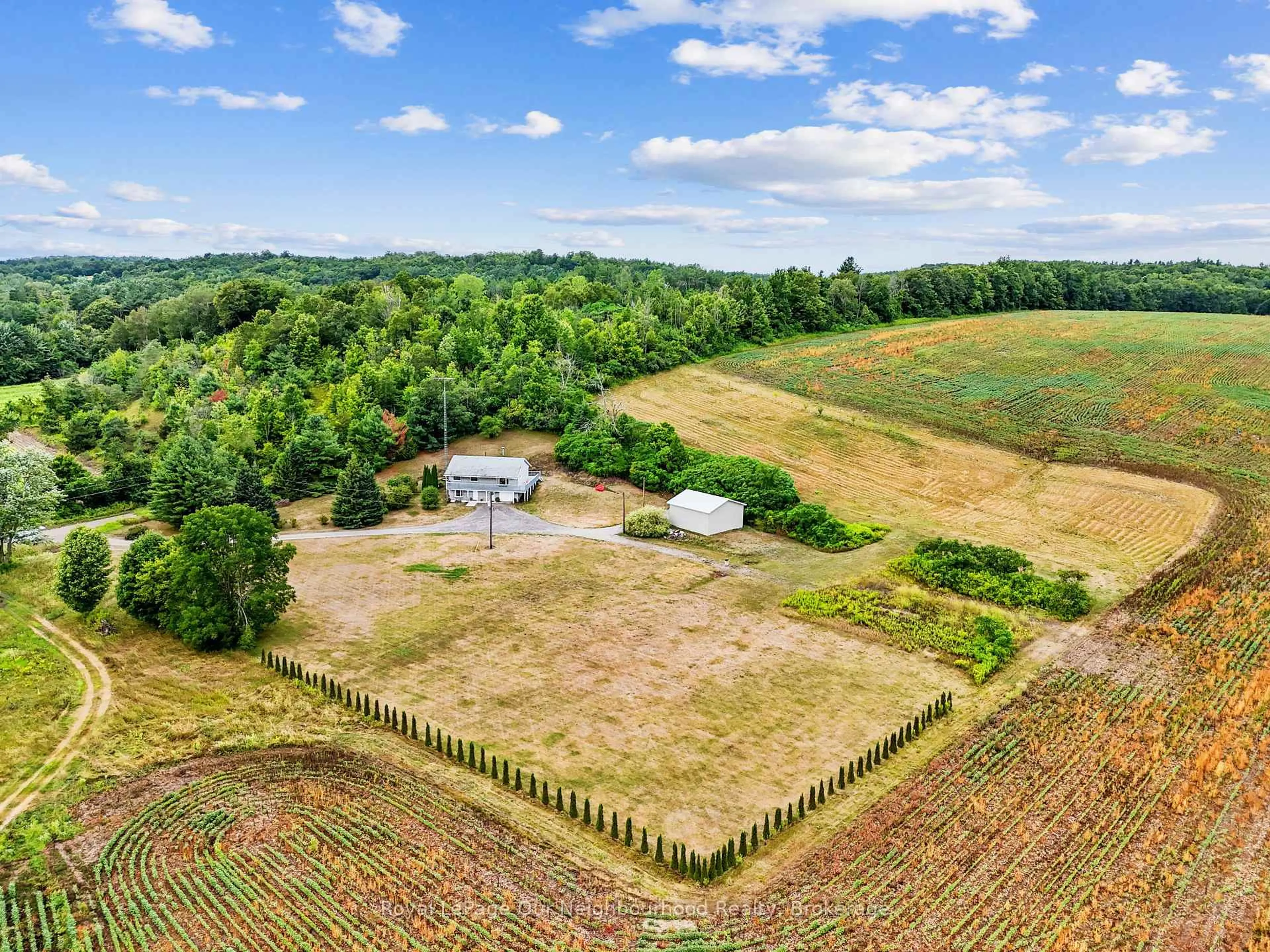 A pic from outside/outdoor area/front of a property/back of a property/a pic from drone, forest/trees view for 153 Ward Lane, Alnwick/Haldimand Ontario K0K 2G0