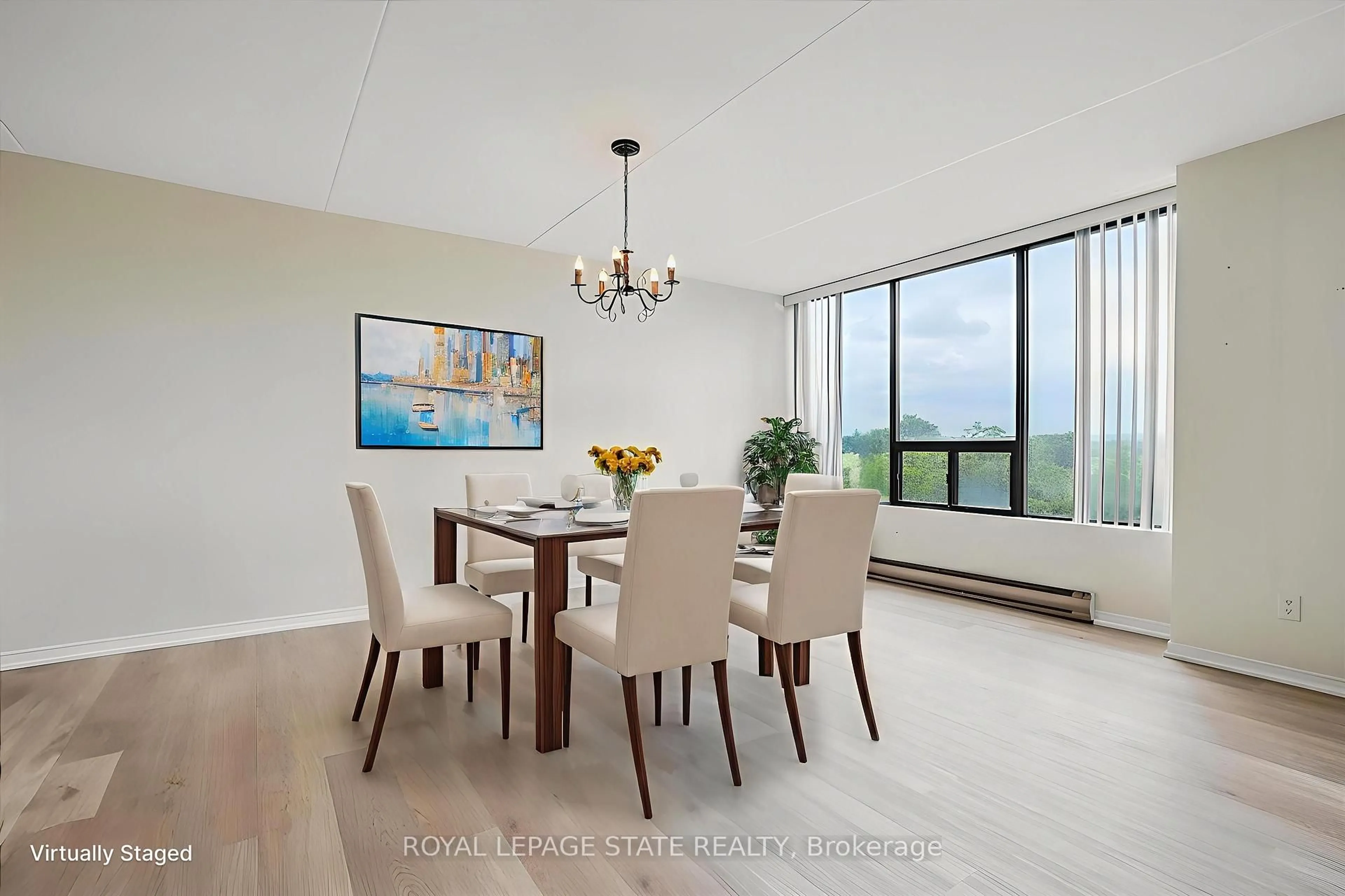 Dining room, wood/laminate floor for 99 Donn Ave #602, Hamilton Ontario L8G 5B2