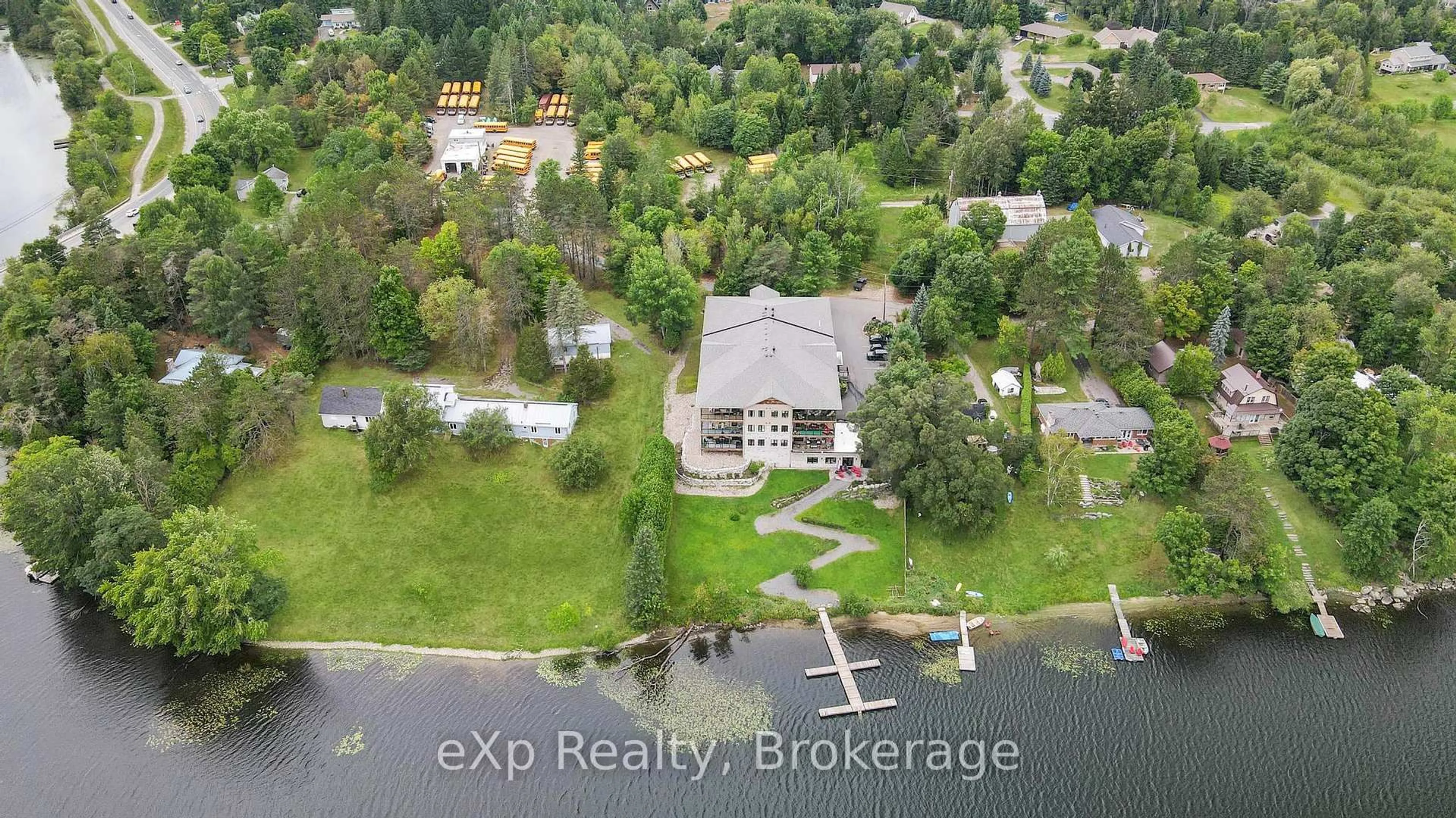 A pic from outside/outdoor area/front of a property/back of a property/a pic from drone, water/lake/river/ocean view for 75 Wallings Rd #107, Dysart et al Ontario K0M 1S0